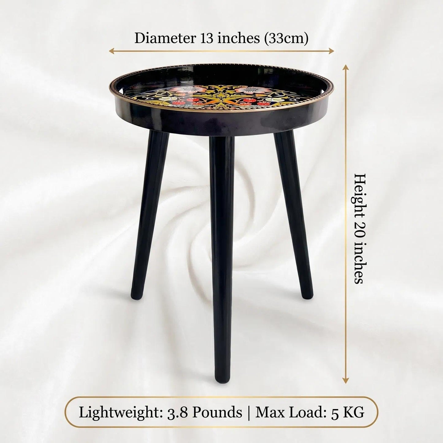 Zosenley Round Indoor Side Tables with Detachable Wooden 3 Legs, Versatile Tray Table, Perfect for Round Coffee Table Tea, and Relaxation Time 17.7 Inch (Strawberry)
