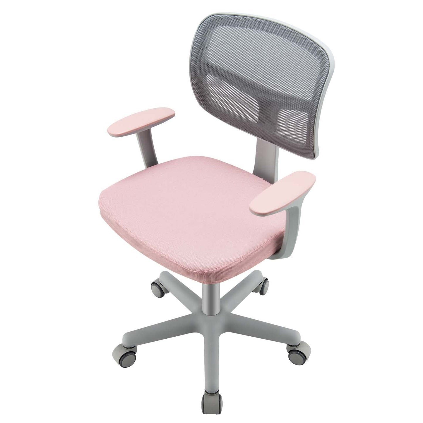 Costzon Kids Desk Chair, Adjustable Children Study Computer Chair with Arms & Wheels, Student Swivel Rolling Task Chair, Ergonomic Kids Office Chair for Boys Girls Age 4-12, Home Bedroom School, Pink