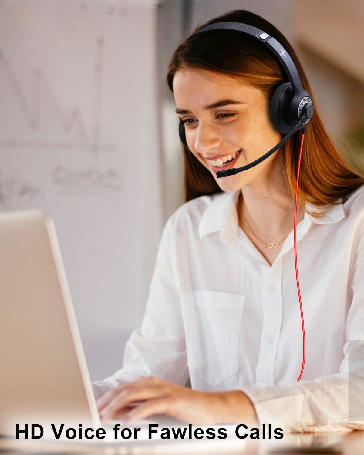 JIAMQISHI USB Headset with Microphone for PC, On-Ear Computer Laptop Headphones with Noise Cancelling Microphone in-line Control for Home Office Online Class Skype Zoom (USB+3.5mm, Black)