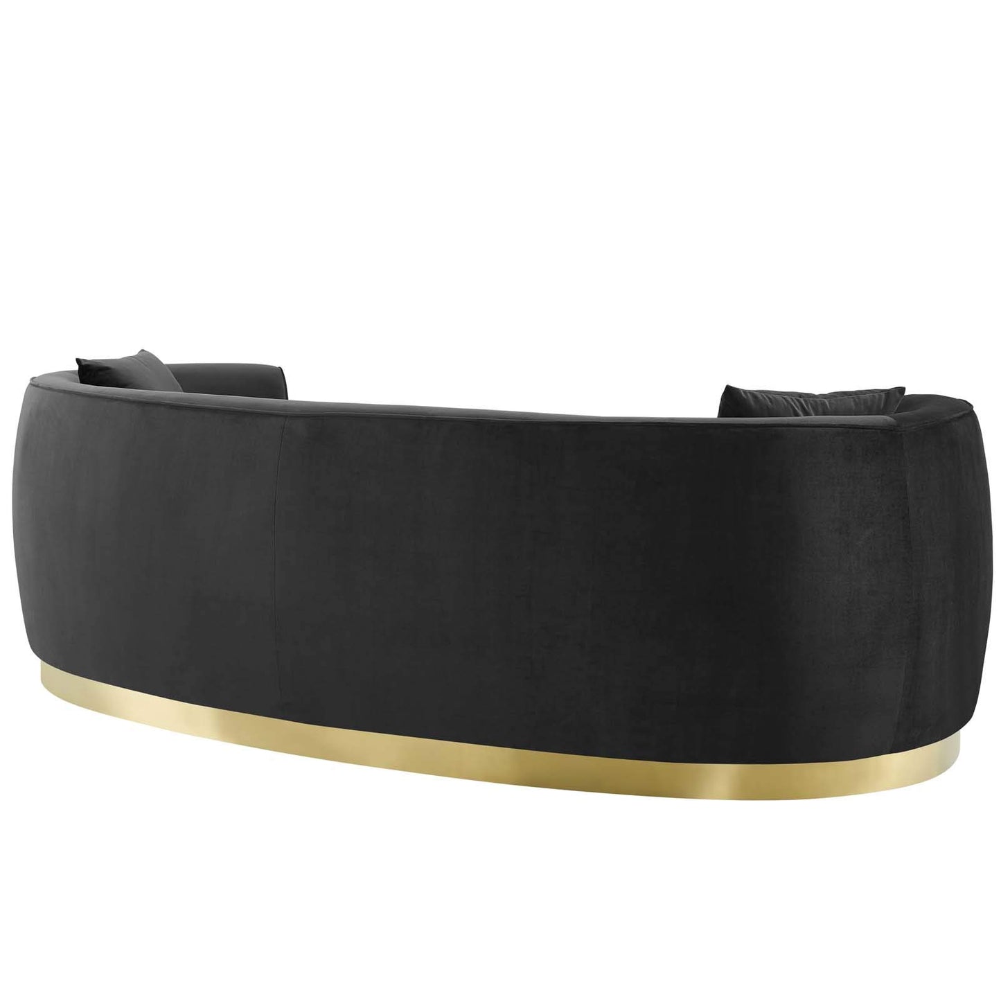 Modway EEI-3408-BLK Resolute Curved Performance Velvet Sofa, Black
