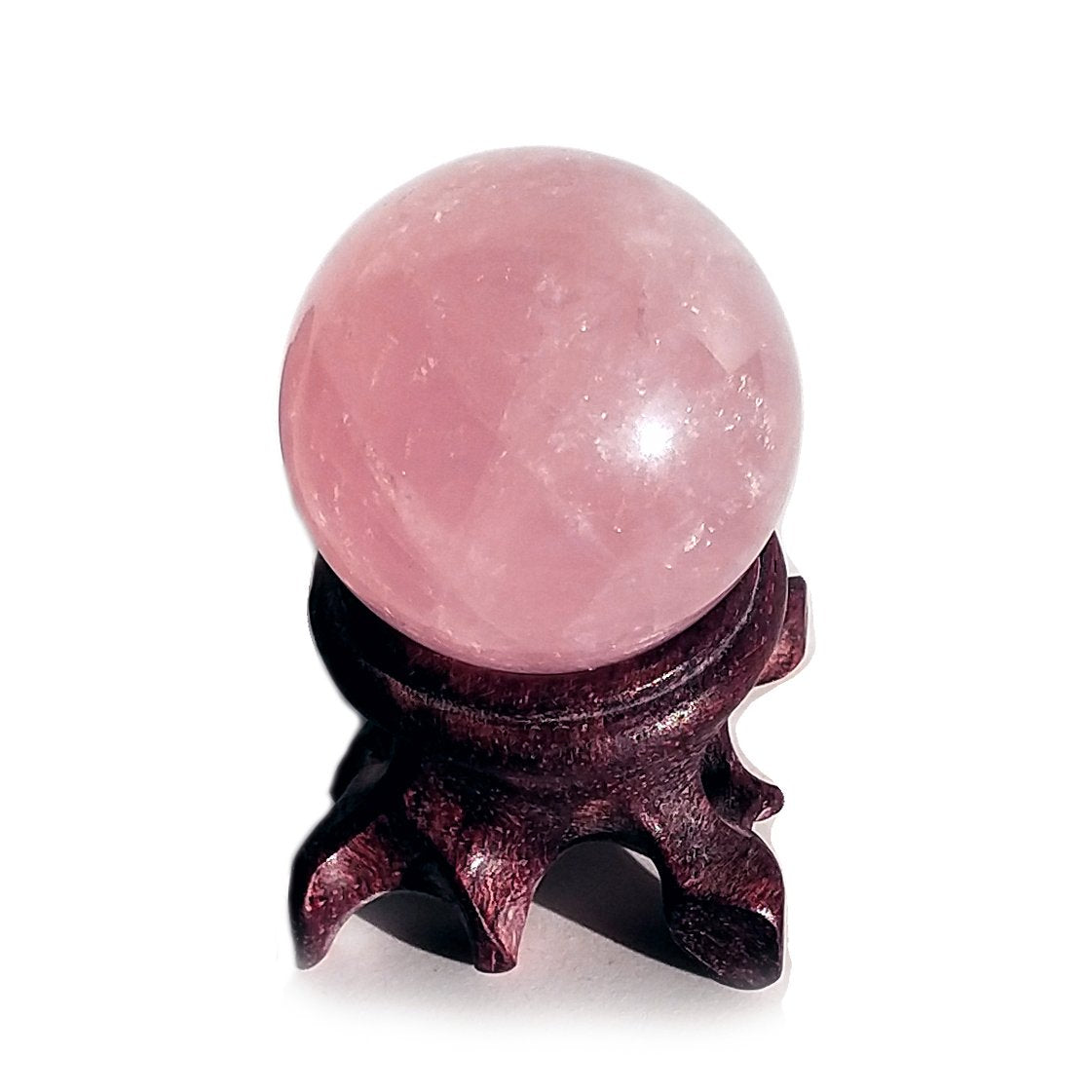 Polar Jade Rose Quartz Crystal Ball – 1.2" Pink Crystal Sphere for Meditation, Feng Shui, Chakra Healing, Divination, and Home Décor