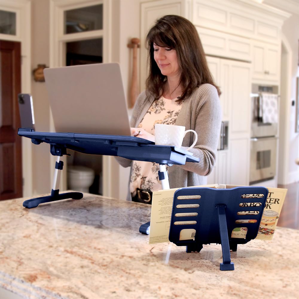 Limitless TotalDesk Portable Workstation and Lap Desk with Adjustable Height & Tilt (Navy)