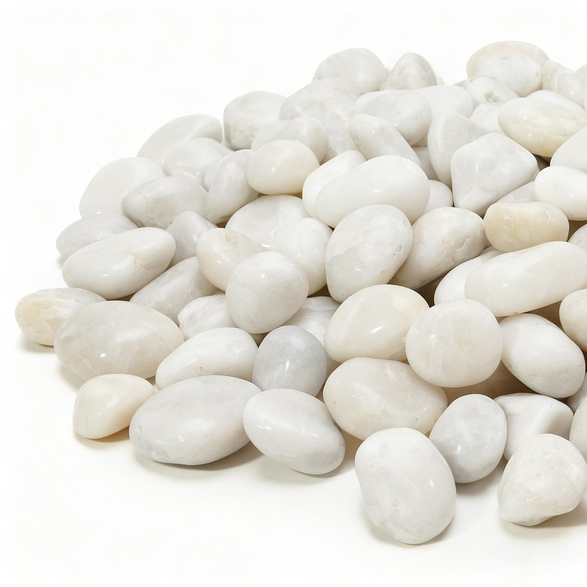 Mr. Fireglass 5lb White River Rocks, 3/8 inch Natural Decorative Polished Pebbles Aquarium Gravel Stones for Landscaping, Indoor Plants, Vase, Succulent, Fish Tank