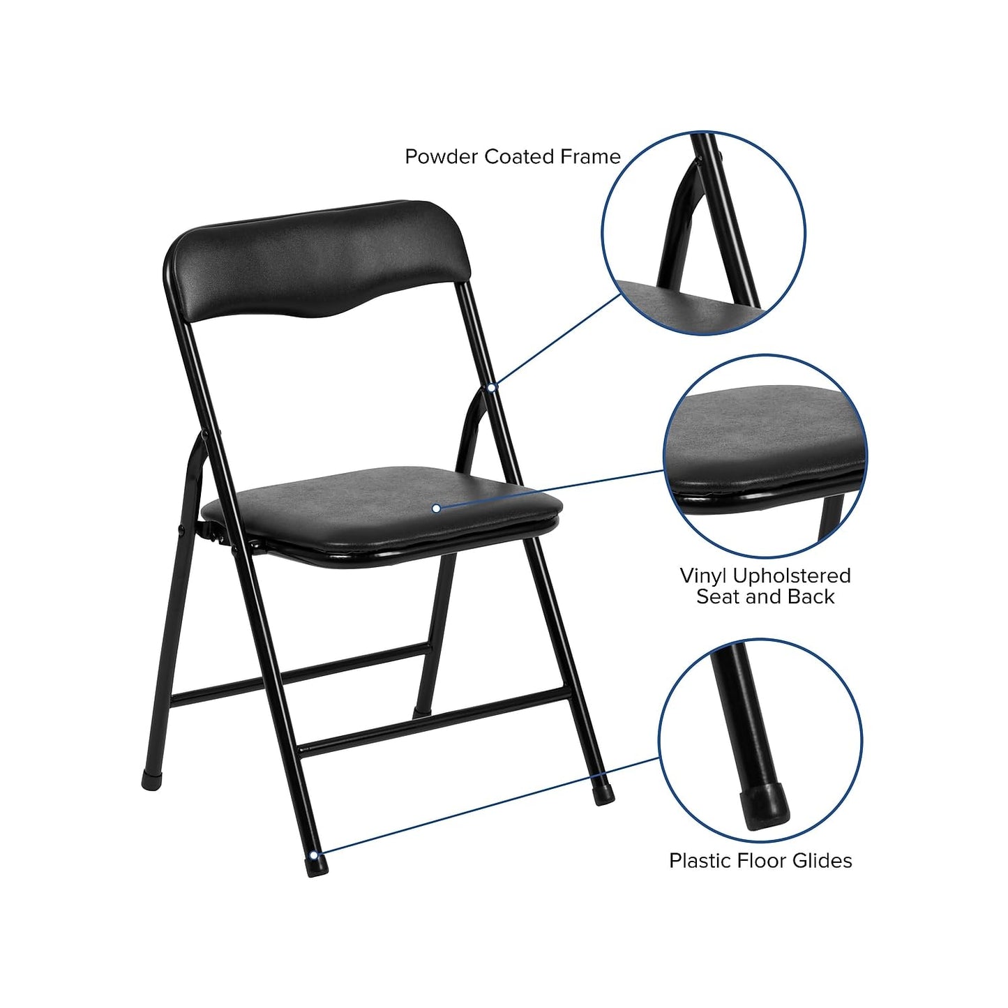 Flash Furniture Mindy Kids 5-Piece Folding Table and Chairs Set for Daycare and Classrooms, Children's Activity Table and Chairs Set, Black