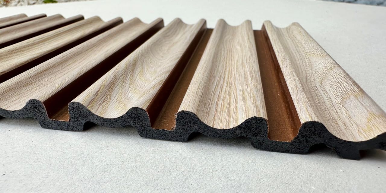 From Plain To Beautiful In Hours MG-1018-SAM-2p Fluted Wood Slat Walls, Simply White, 3 in x 9 in Sample (Pack of 2)