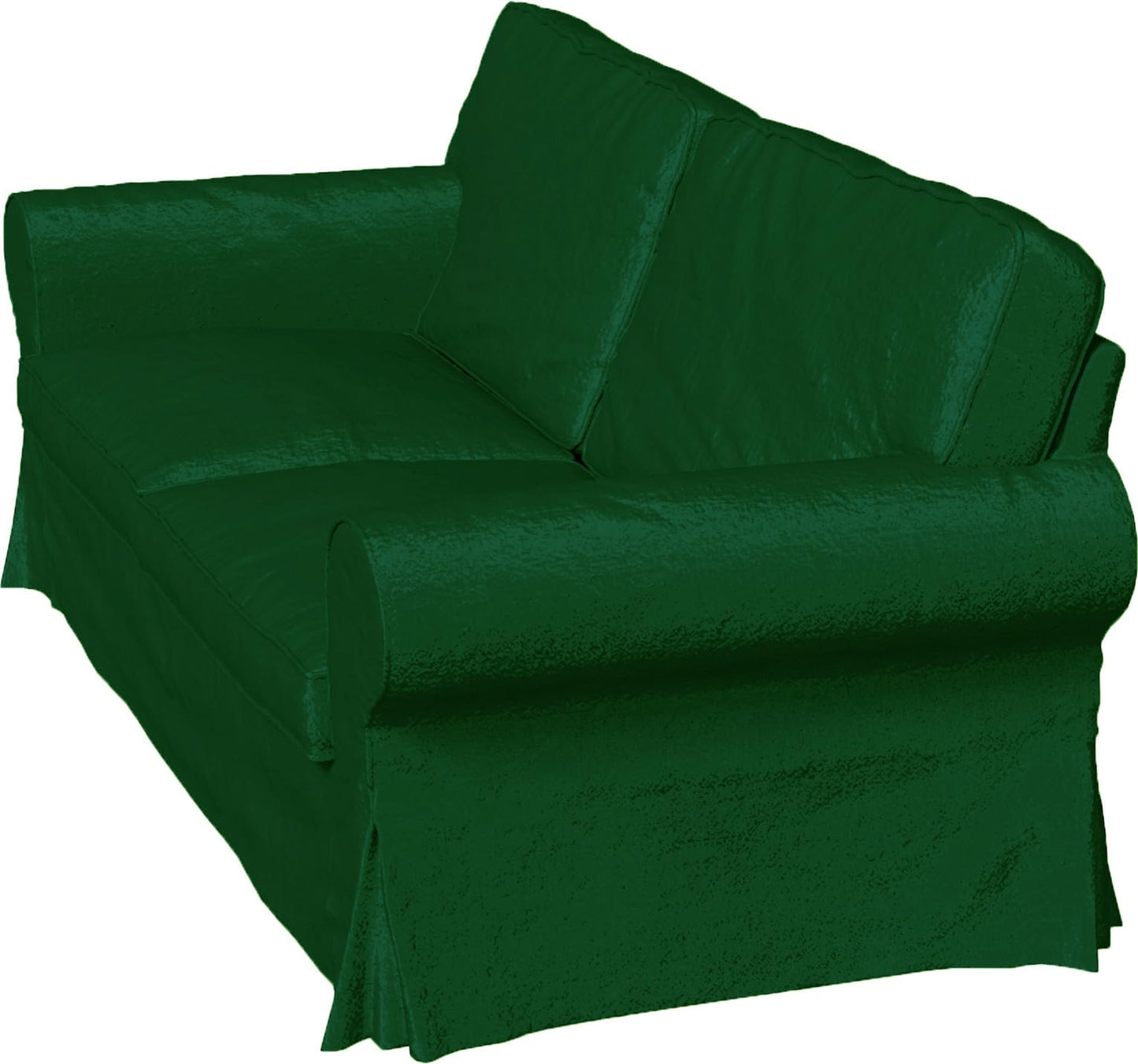 Velvet Pets Friendly Sofa Covers Made Compatible with IKEA Ektorp Loveseat Two Seat Slipcovers (Velvet Dark Green Ektorp 2)