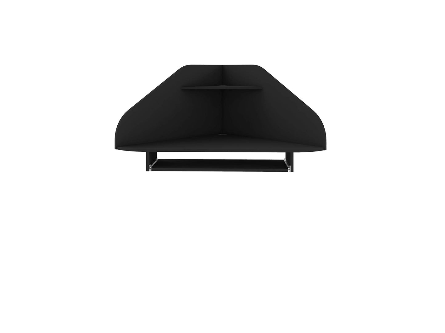 Manhattan Comfort Bradley Mid Century Modern Home Office Cubicle Section Study Desk, 2 Piece, Black