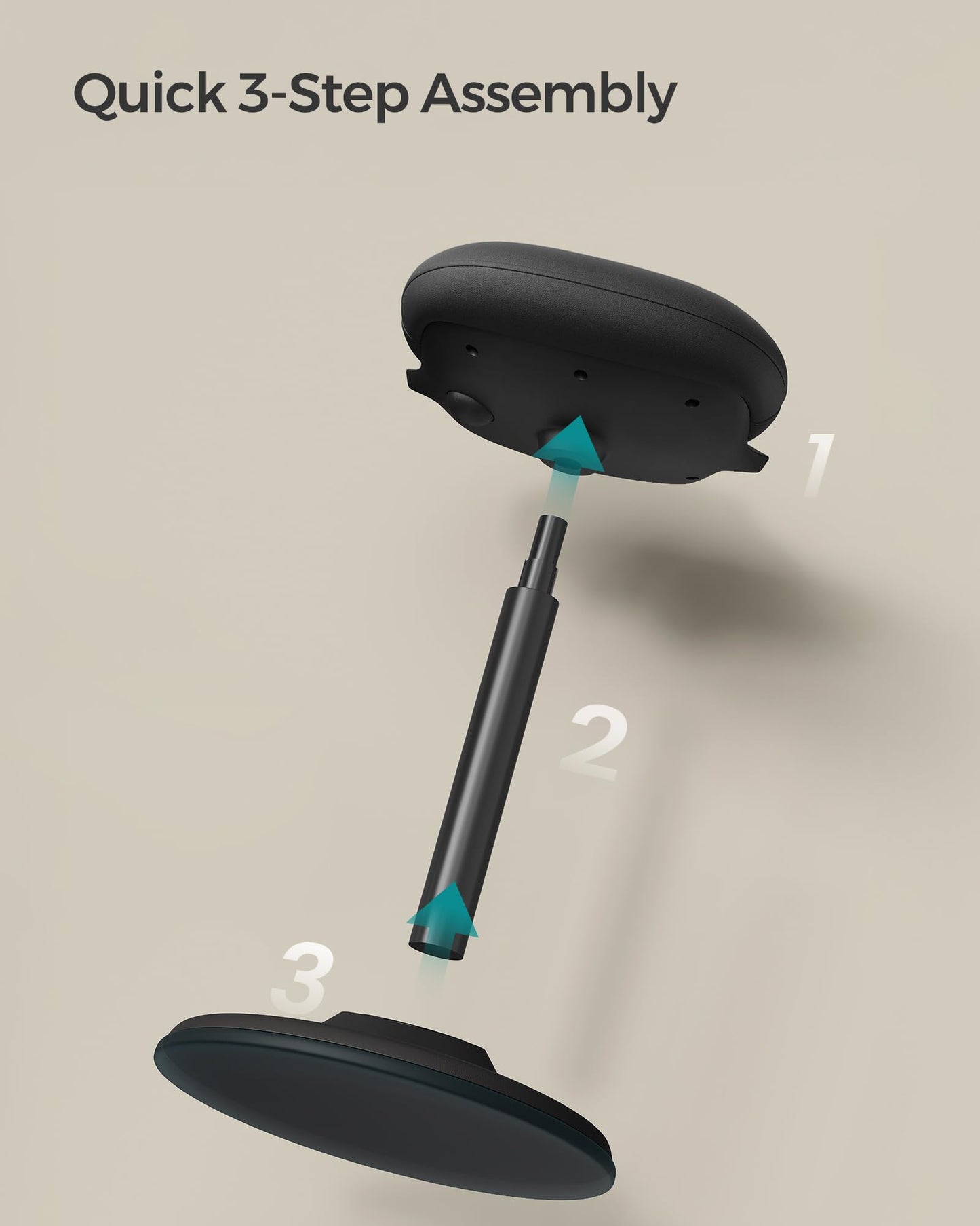 SONGMICS Ergonomic Wobble Stool, Height Adjustable Standing Desk Stool 23.6-33.3 Inches, Swivel Balance Chair with Non-Slip Base, Standing Chair, for Active Sitting, Office, Home, Ink Black UOSC02BK
