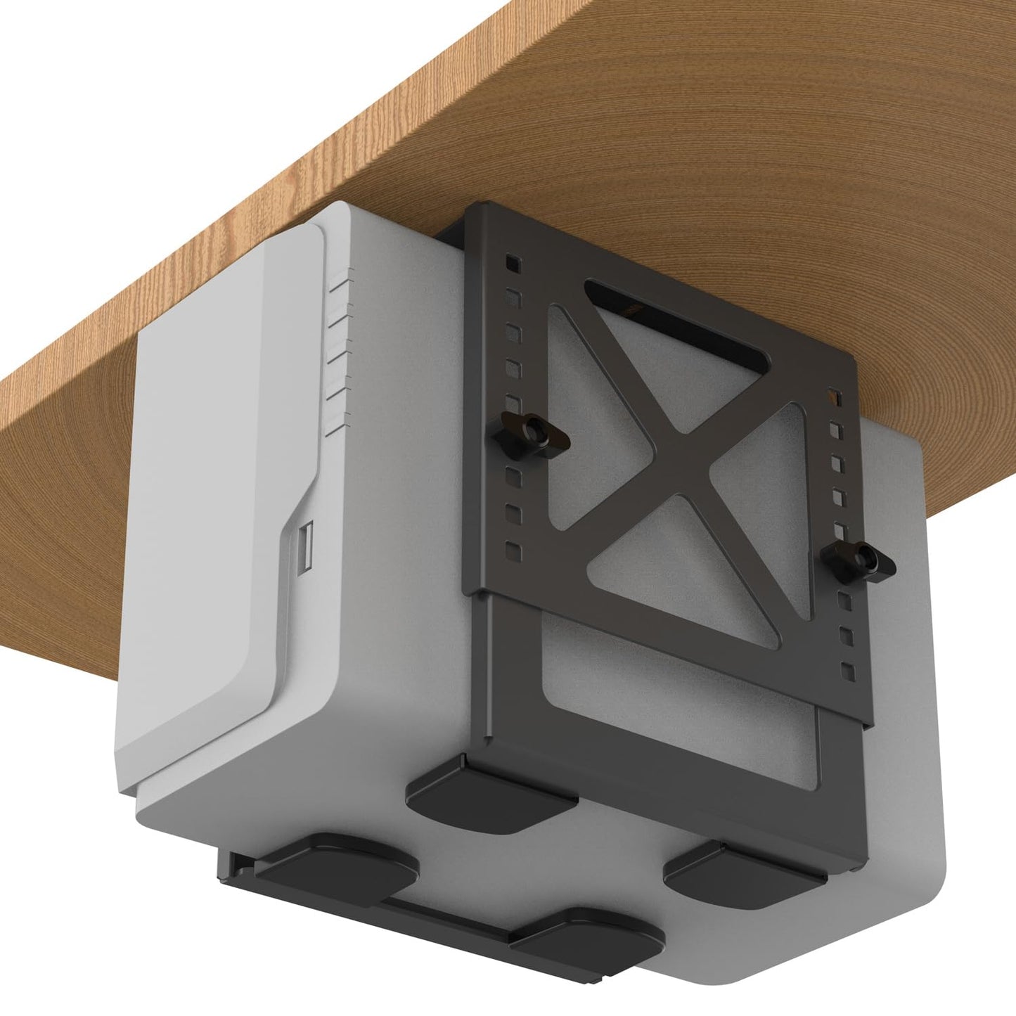 Monzlteck Adjustable Under Desk PC or NAS Mount Bracket Holder,Compatible with Desktop NAS(Network Attached Storage),CPU,UPS,Small Form Factor Desktop Tower.Xbox Series x,OptiPlex7000/7010
