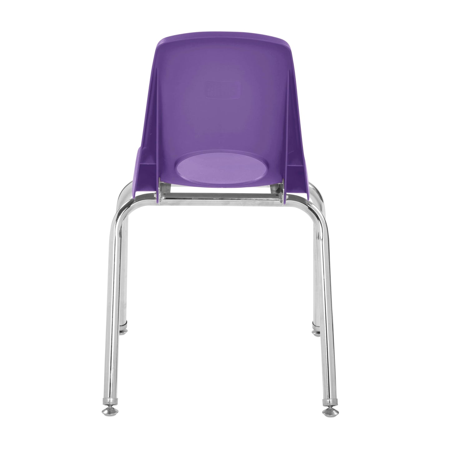FDP 16" School Stack Chair, Stacking Student Seat with Chromed Steel Legs and Swivel Glides for Classroom, Homeschool or Office - Purple, 11560-PU