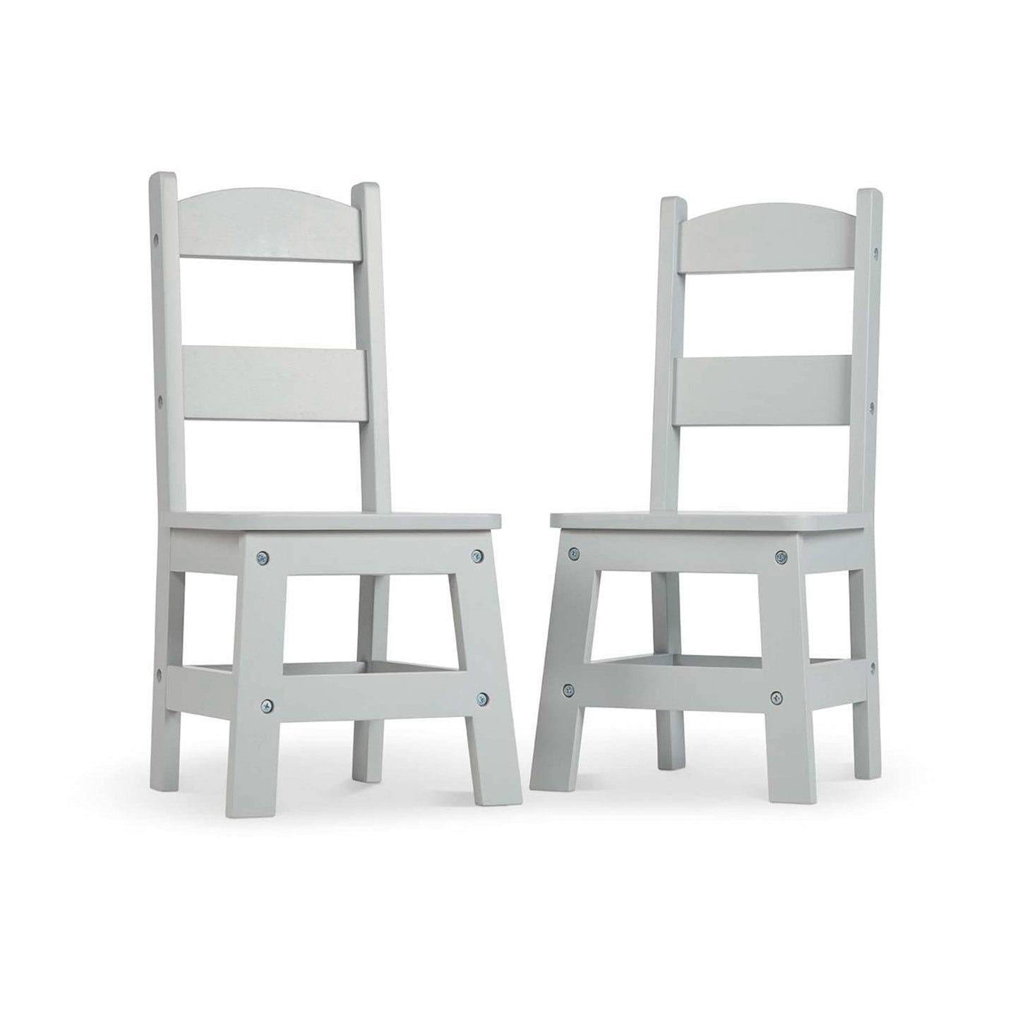 Melissa & Doug Wooden Chairs, Set of 2 - Gray Furniture for Playroom - Kids Wooden Chairs, Children's Wooden Playroom Furniture