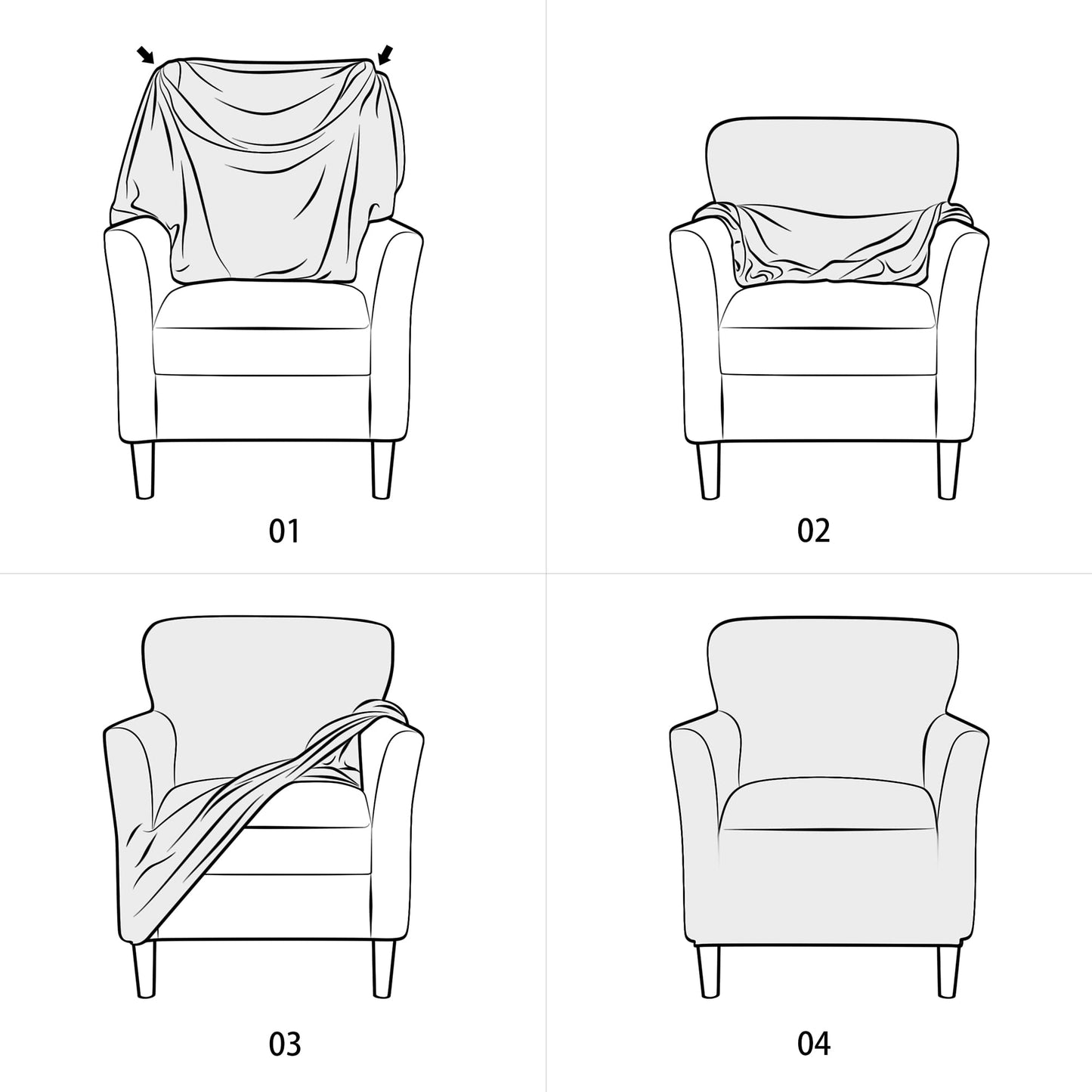 ele ELEOPTION Armchair Slipcovers Chair Covers with Arms Stretch for Living Room Office Arm Club Chair Cover Furniture Protector Red