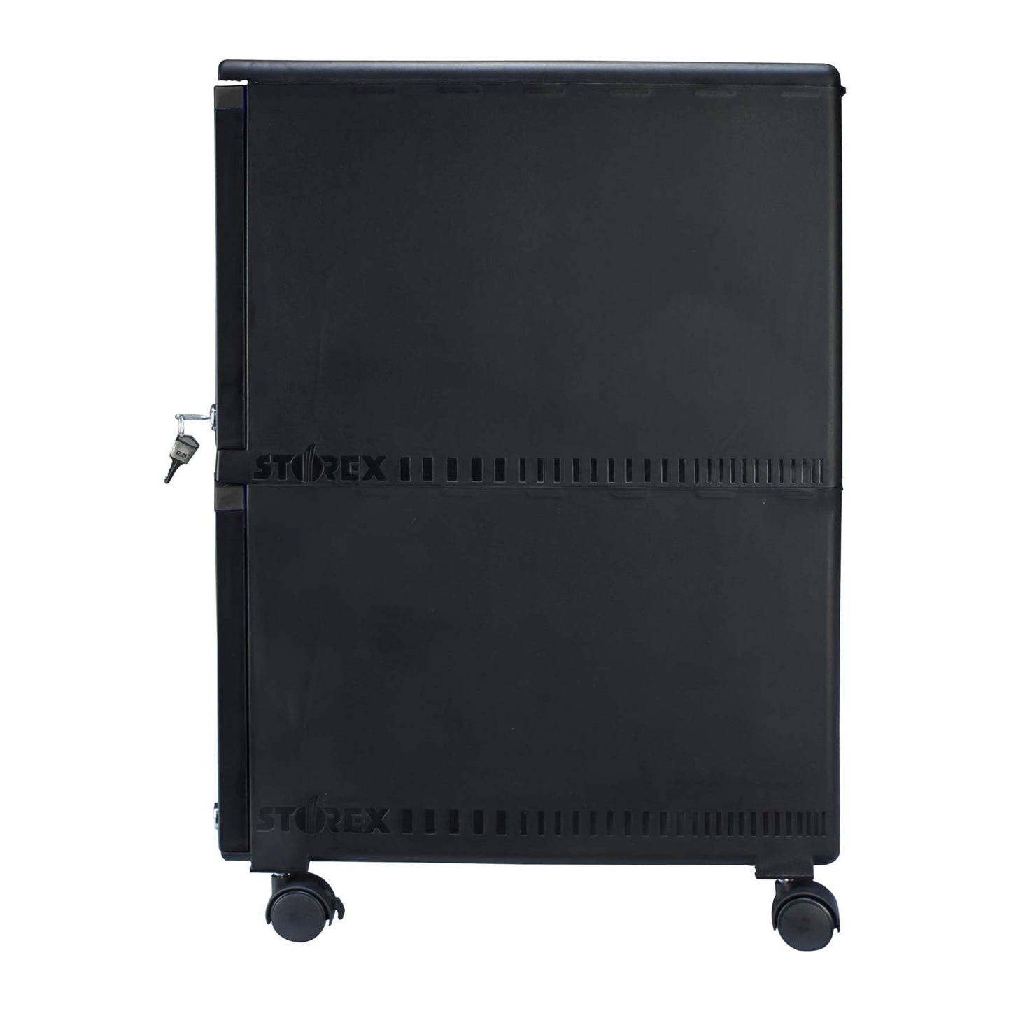 Storex 61312B01C Two-Drawer Mobile Filing Cabinet, 14-3/4w x 18-1/4d x 26h, Black