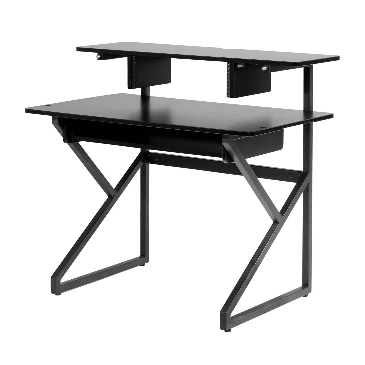 Gator Frameworks Content Creator Series Studio Desk Workstation with (3U) Rack Shelf and Sliding Keyboard Tray, Black Finish (GFW-DESK-MAIN)