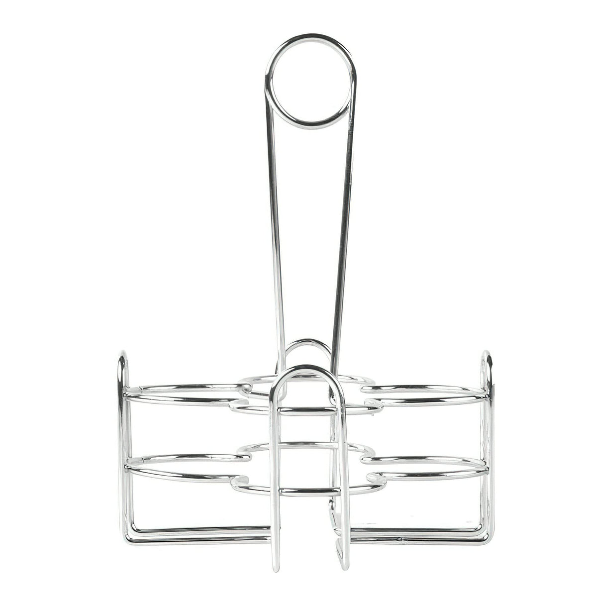 G.E.T. 4-221623 Metal Condiment Condiment Caddy with Number Holder, 4 Compartment, Chrome, 6.5" x 6.5"