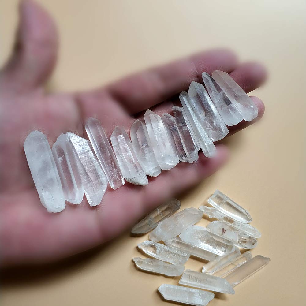 Colorsheng 100g 3.5oz 0.22lb Natural Quartz Crystal Column Points Shards About 20-30 Piece Lot Average Brand