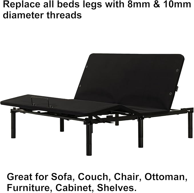 11 Inch Bed Legs for Adjustable Bed Base Frame, Screw in Furniture Replacement