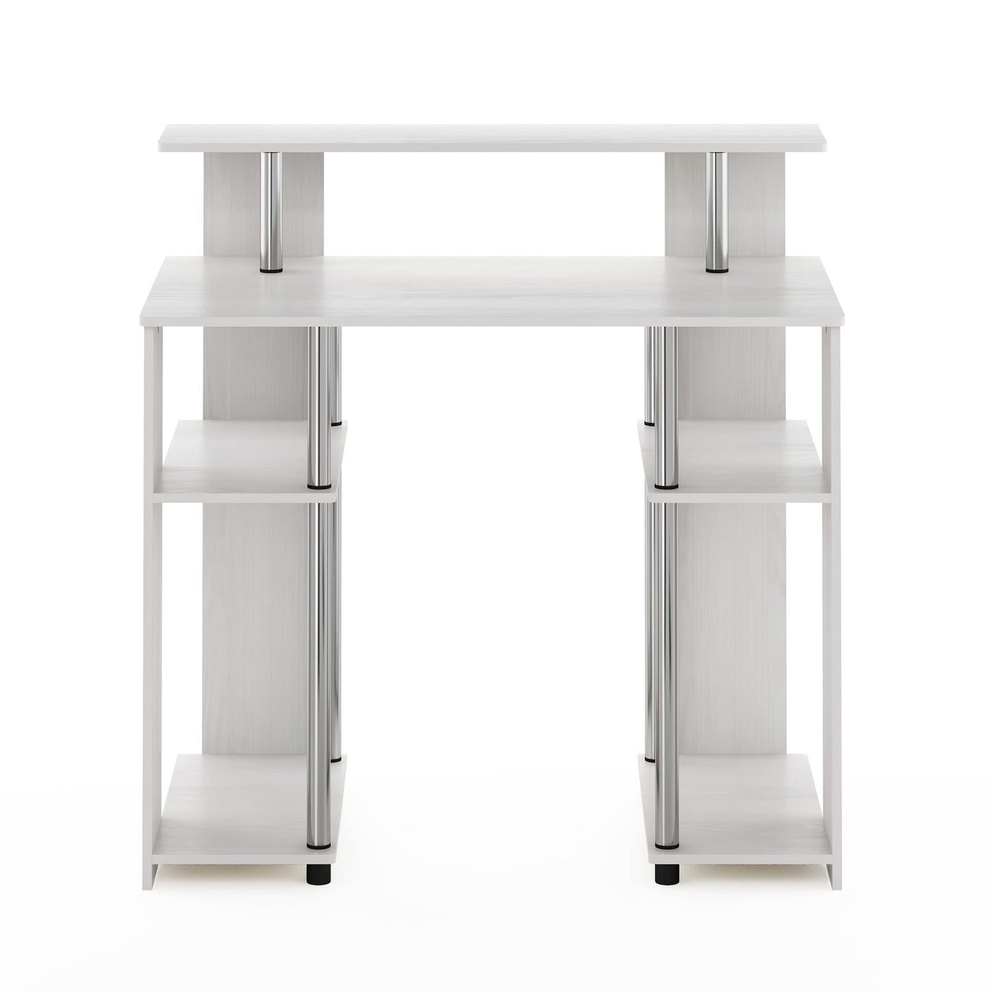 Furinno Jaya Simple Design Computer Writing Desk, White Oak/Stainless Steel