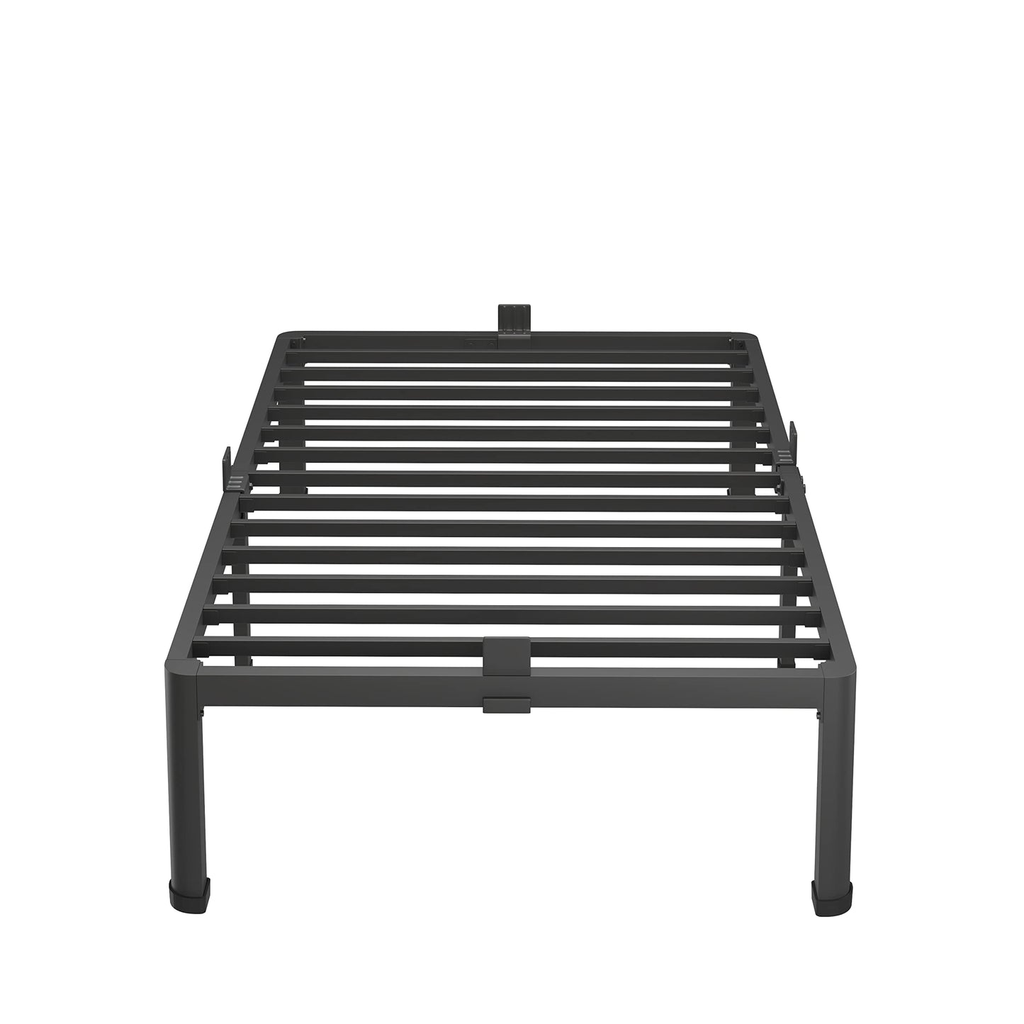 MAF 12 Inch Twin Metal Platform Bed Frame with Round Corner Legs, Mattress Slide Stopper, 3000 LBS Heavy Duty Steel Slats Support, No Box Spring Needed, Noise Free