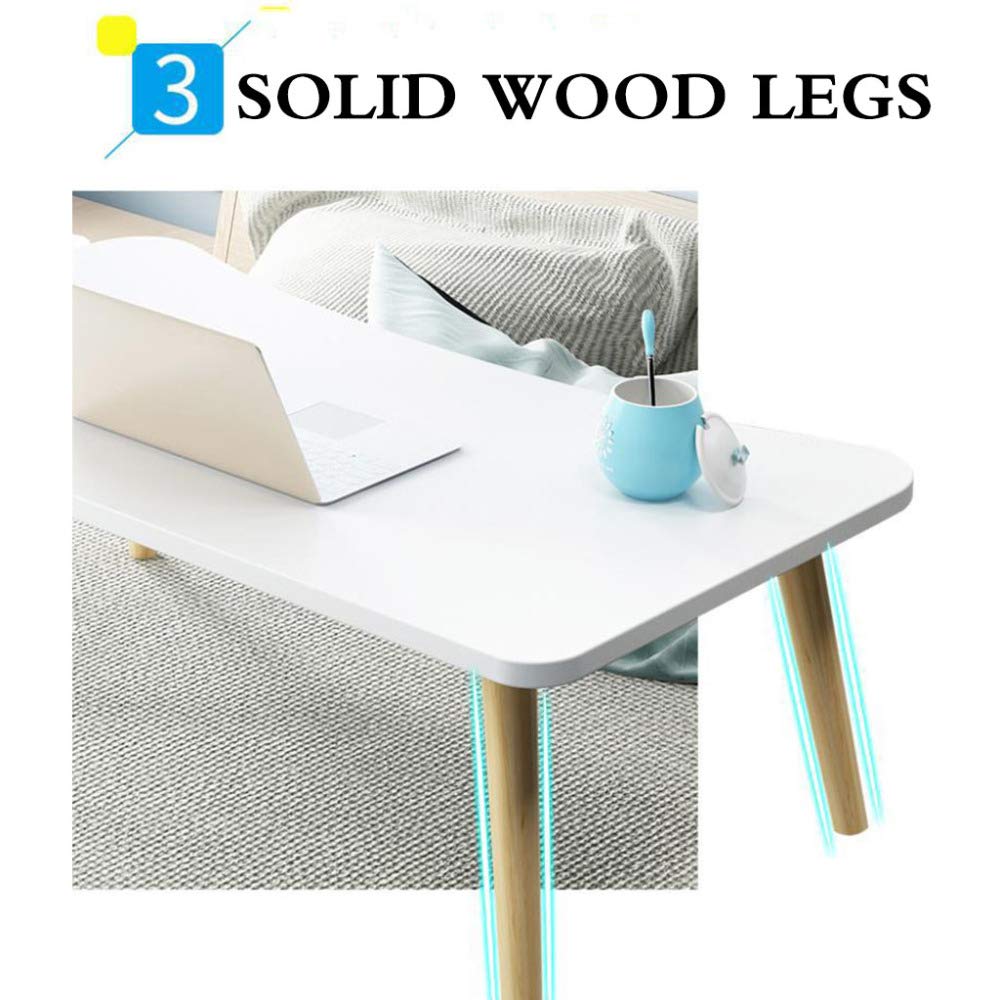 Wooden Laptop Bed Table,Sofa Stand with Large Desktop,Suitable for Living Room,Bedroom and Office,ARC-White