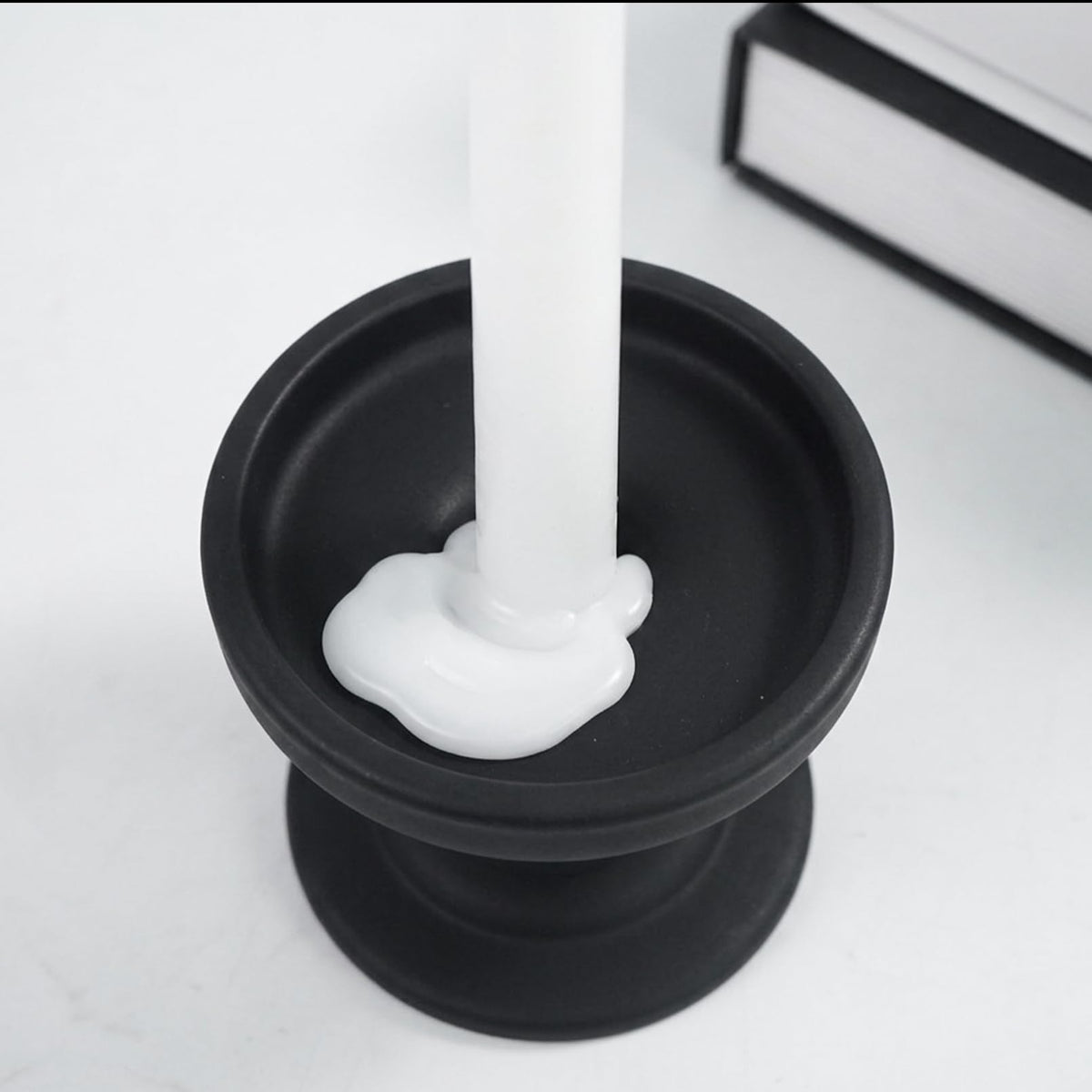 DreamsEden 3-Piece Matte Black Glass Candle Holders Set - Modern Opaque Candle Sticks for Taper, Pillar, Tea Light Candles, Sleek Table Centerpiece Decor for Wedding, Dining Room, Party