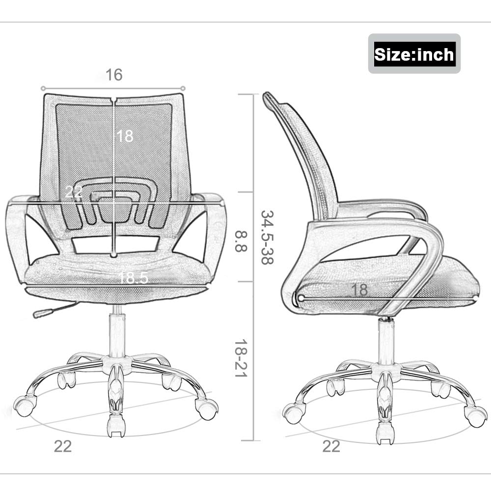 Office Chair Desk Chair Mesh Computer Chair Back Support Modern Executive Adjustable Chair Task Rolling Swivel Chair for Women,Men(2 Pack) (Orange)