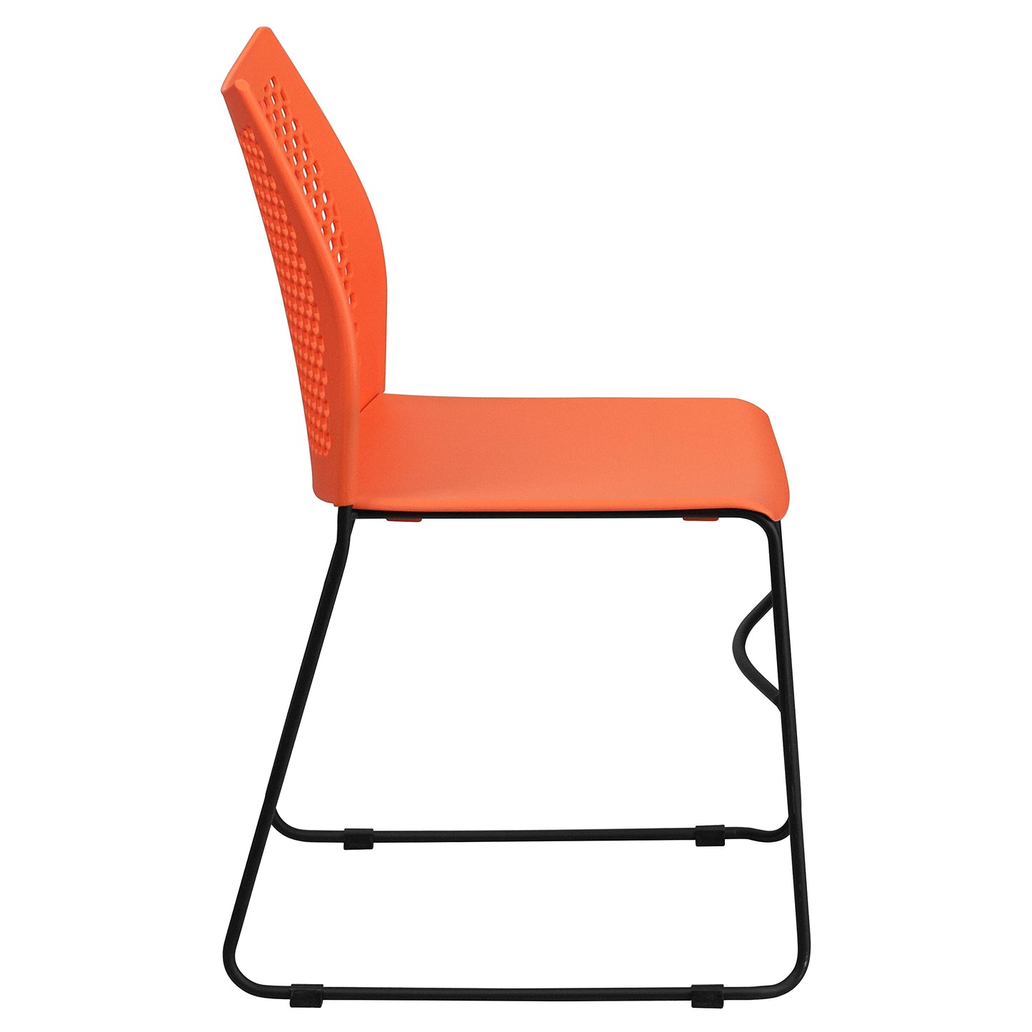 Flash Furniture Hercules Series Contoured Lobby Chairs with Air-Vent Honeycomb Backs, Ergonomic Stacking Chairs for Offices, Set of 5, Orange