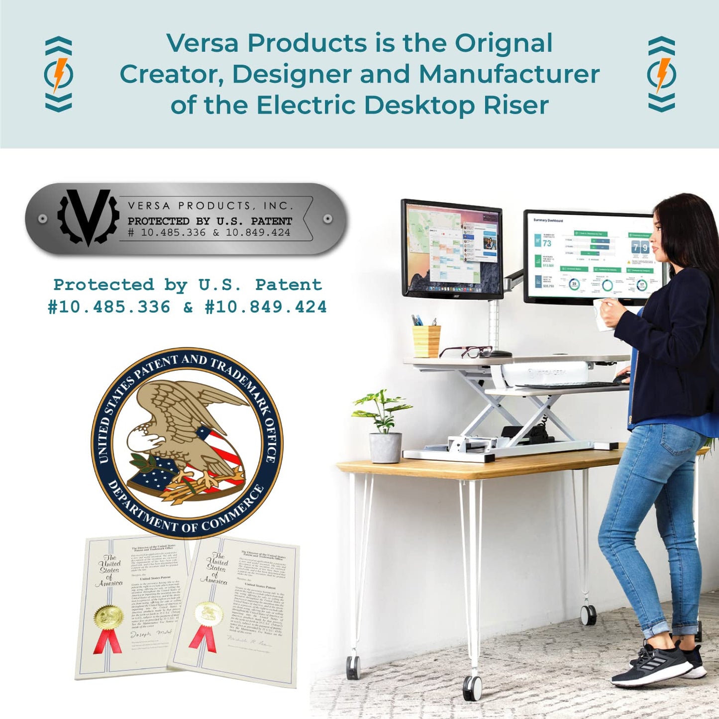 VERSADESK PowerPro 36” x 31” Corner Standing Desk Converter | 36 Inch Electric Height Adjustable Desk Riser - Sit or Stand w/programmable Controller, Keyboard Tray & USB Hub, Cherry
