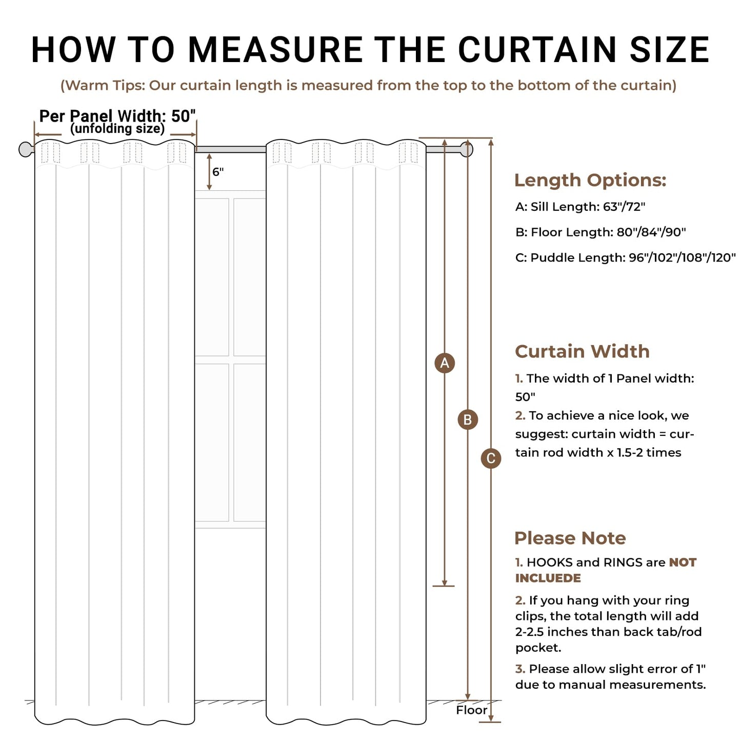 INOVADAY 100% Blackout Curtains 84 Inches Long 2 Panels Set, Back Tab/Rod Pocket Linen Blackout Curtains for Bedroom, Thermal Insulated Window Drapes - Cream, W50 X L84