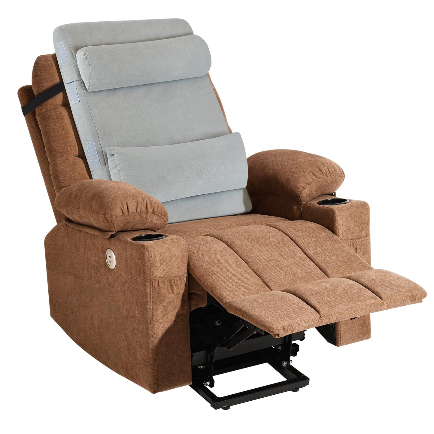 BYTLK 2-in-1 Neck & Lumbar Support Pillow with Adjustable Height and Ergonomic backrest Design, Suitable for recliners, Sofas, high-Back Rocking Chairs, Relieve Back Pressure.