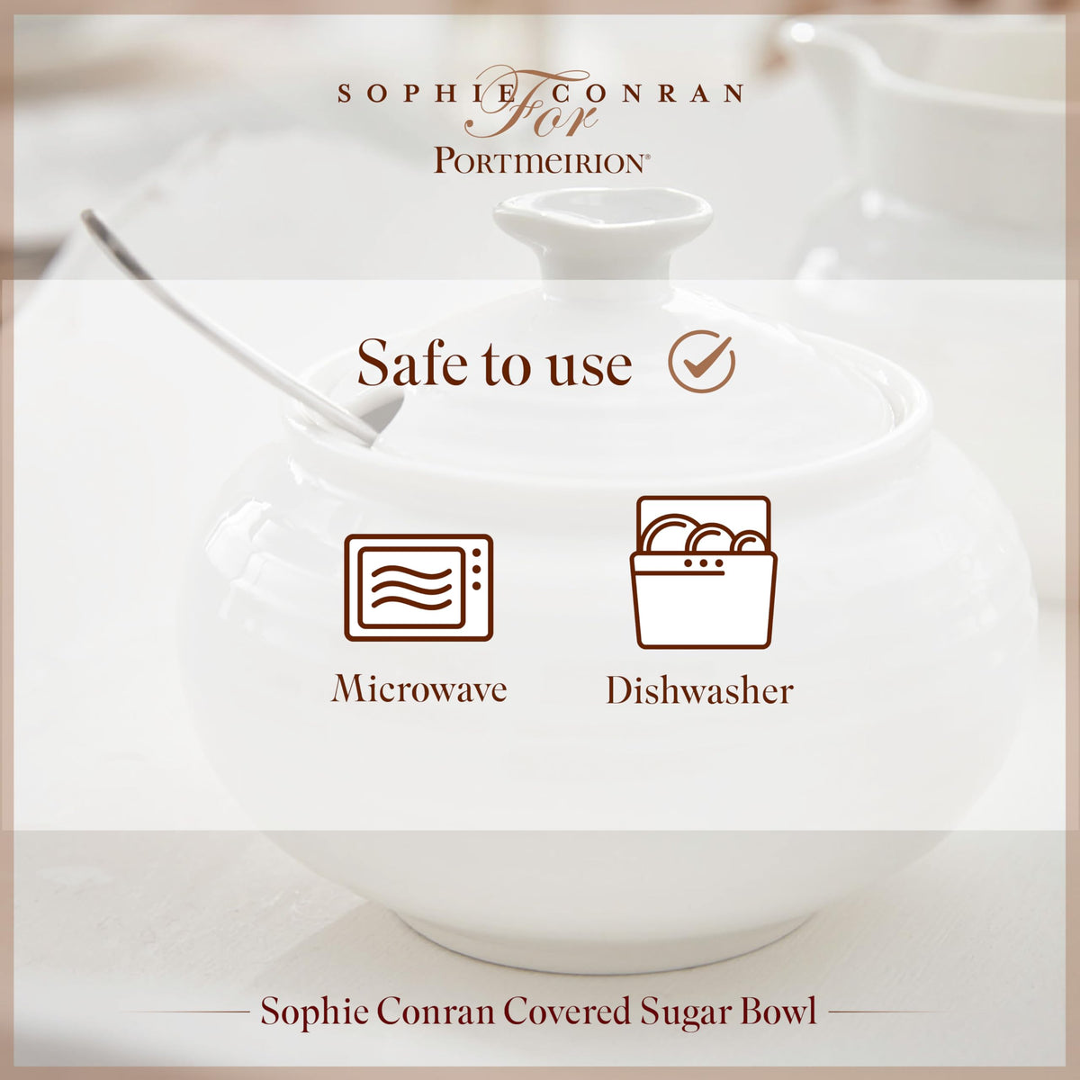 Portmeirion Sophie Conran White Covered Sugar