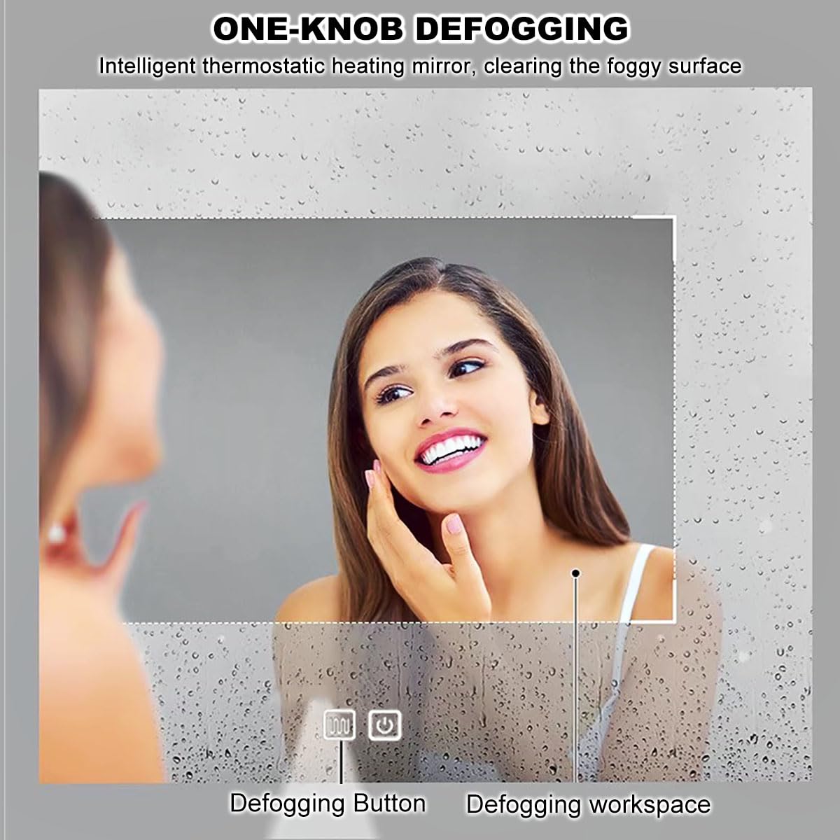 Half Moon LED Bathroom Mirror, Semi Circle Wall Mirror with Anti-Fog, Half Circle Frameless Mirror with Dimmable Brightness for Living Room, Cloakroom, Entryway