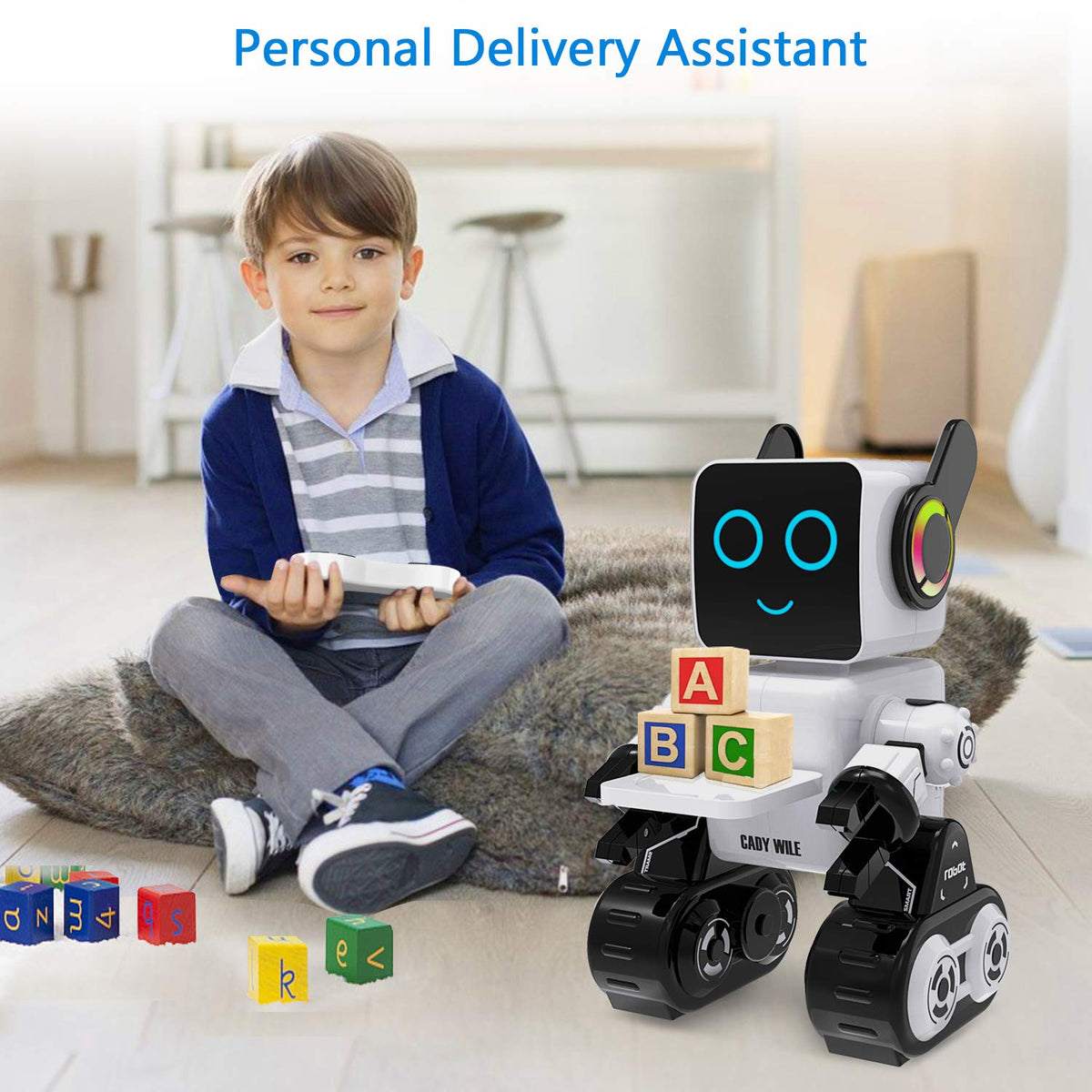 okk Robot Toy for Kids, Smart RC Robots for Kids with Touch and Sound Control Robotics Intelligent Programmable, Robot Toy with Walking Dancing Singing Talking Transfering Items for Boys Girls (White)