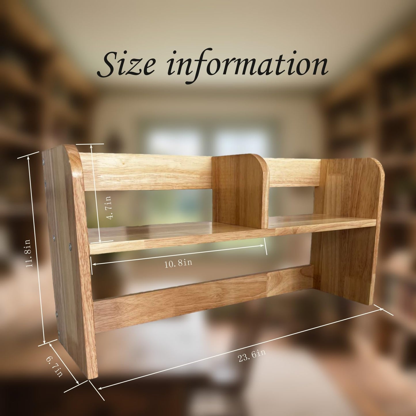 BuyUp Writing Desk Mid Century Modern and 2 Desktop Hutch for Home & Office & Dorm, Natural