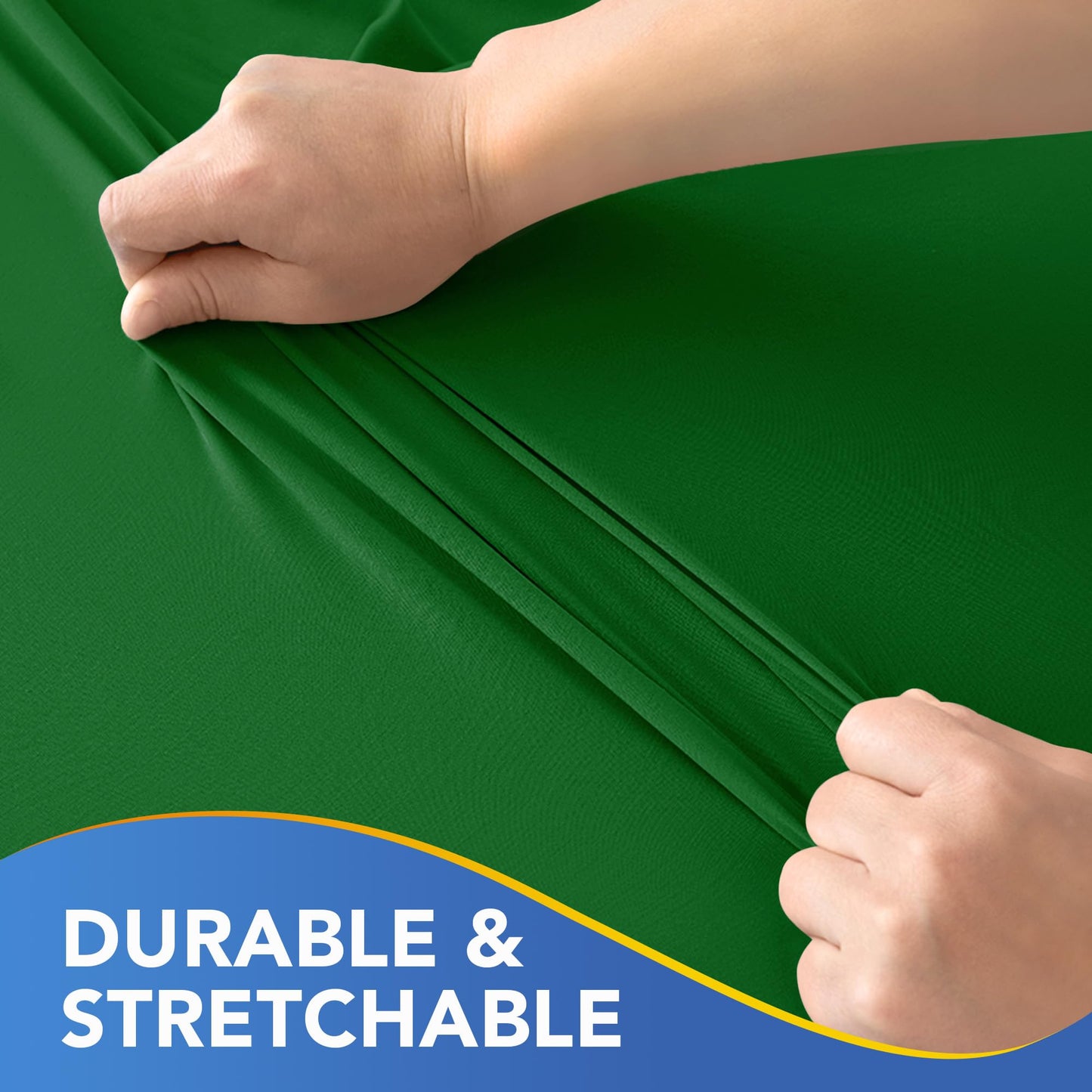 Enjoyidea Square Fitted Tablecloth 34x34 Inch-2 Pack Green Card Elastic Spandex Table Cover-Small Stretch Folding Christmas Table Cloths Topper Cap for Kitchen Dining Picnic Patio Outdoor Party Tables