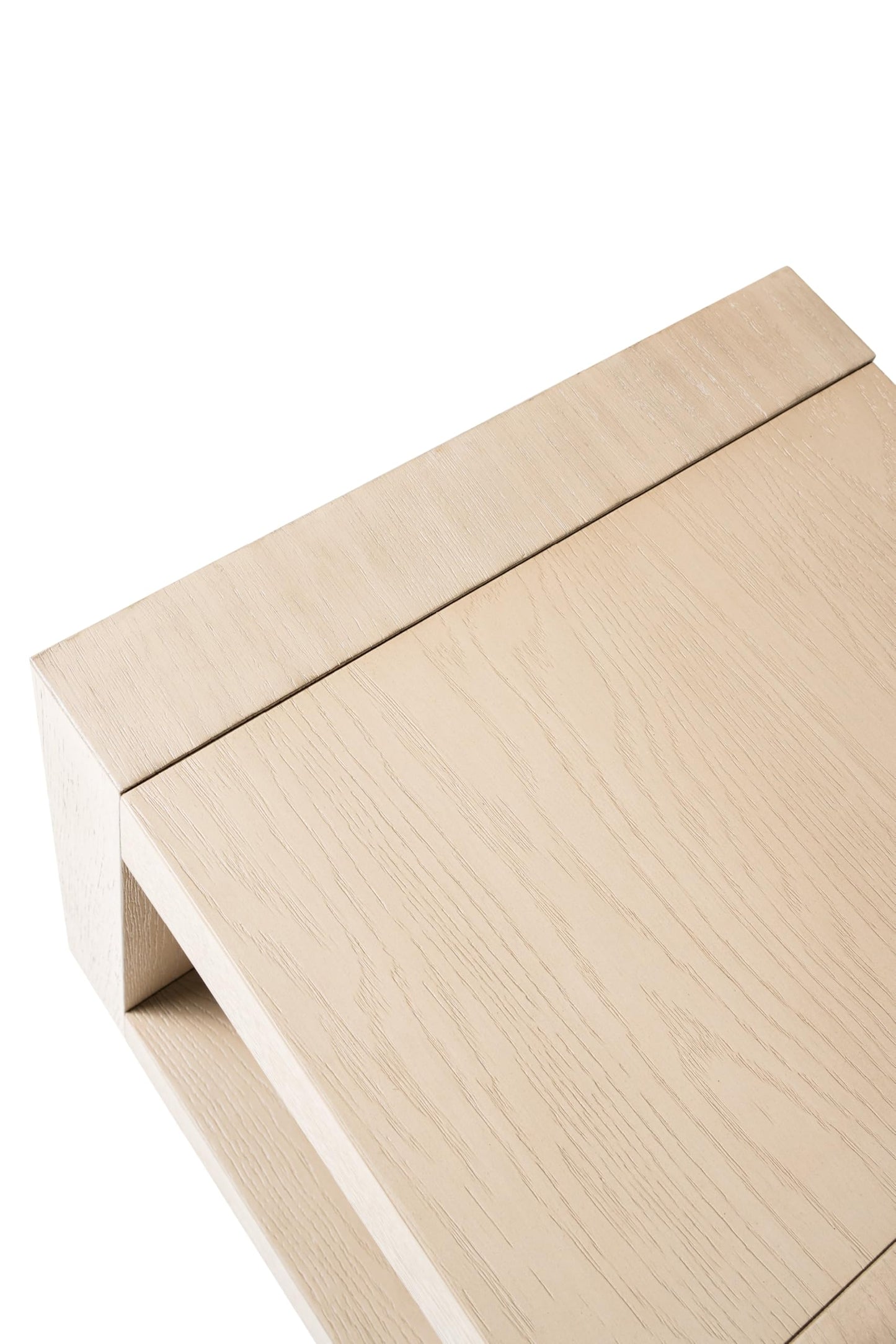 Maven Lane Artemis Side Table – 22 Inch Square Table with Storage – White Solid Wood – Ideal for Living Room and Bedroom