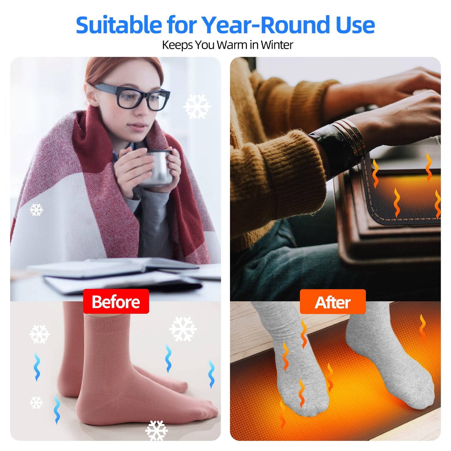 Heated Desk Pad Mouse Pad - Heated Desk Mat - Warm Desk Pad - 3 Levels Heating & 4 Hours Auto Shut-Off, PU Leather Mouse Pad - 31.5 x 13 inch(Dull Black)