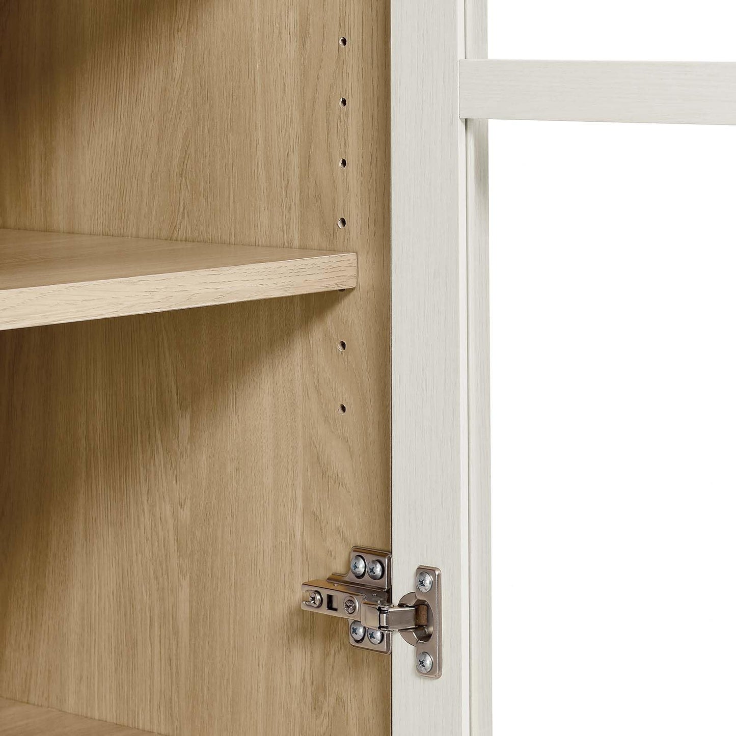 Modway EEI-6639-WHI-OAK Nolan Tall Arched Storage Display Cabinet, White Oak