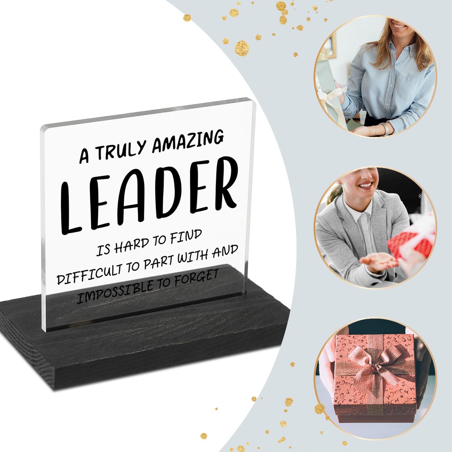 GBA62 Leader Appreciation Gifts for Women - Inspirational Manager Boss Mentor Director Signs for Home Office Cubicle Desk Shelf Table Decor