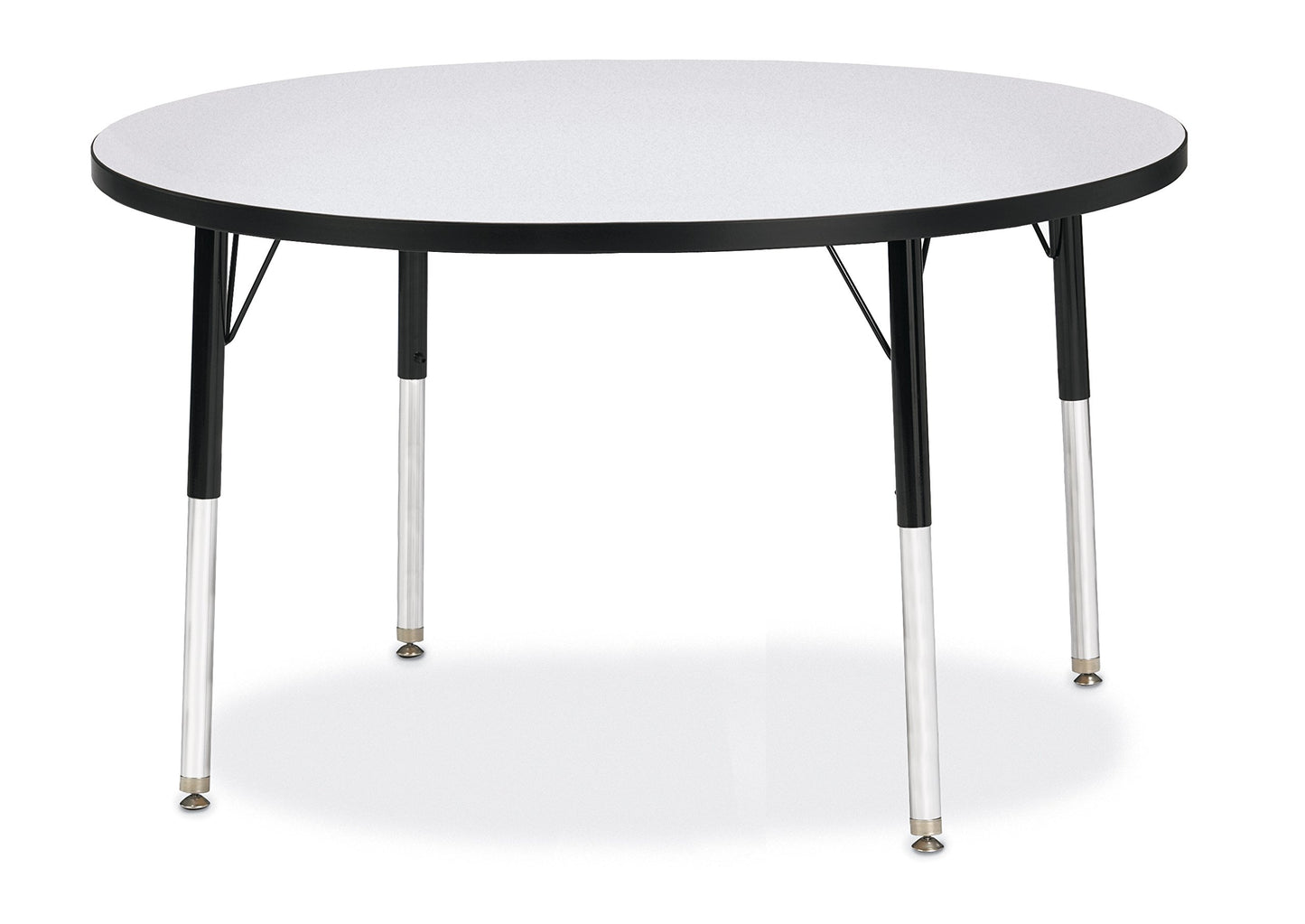Jonti-Craft Berries 6468JCE180 Round Activity Table, E-Height (15"-24" Adjustable Height), 42" Diameter, Gray/Black/Black