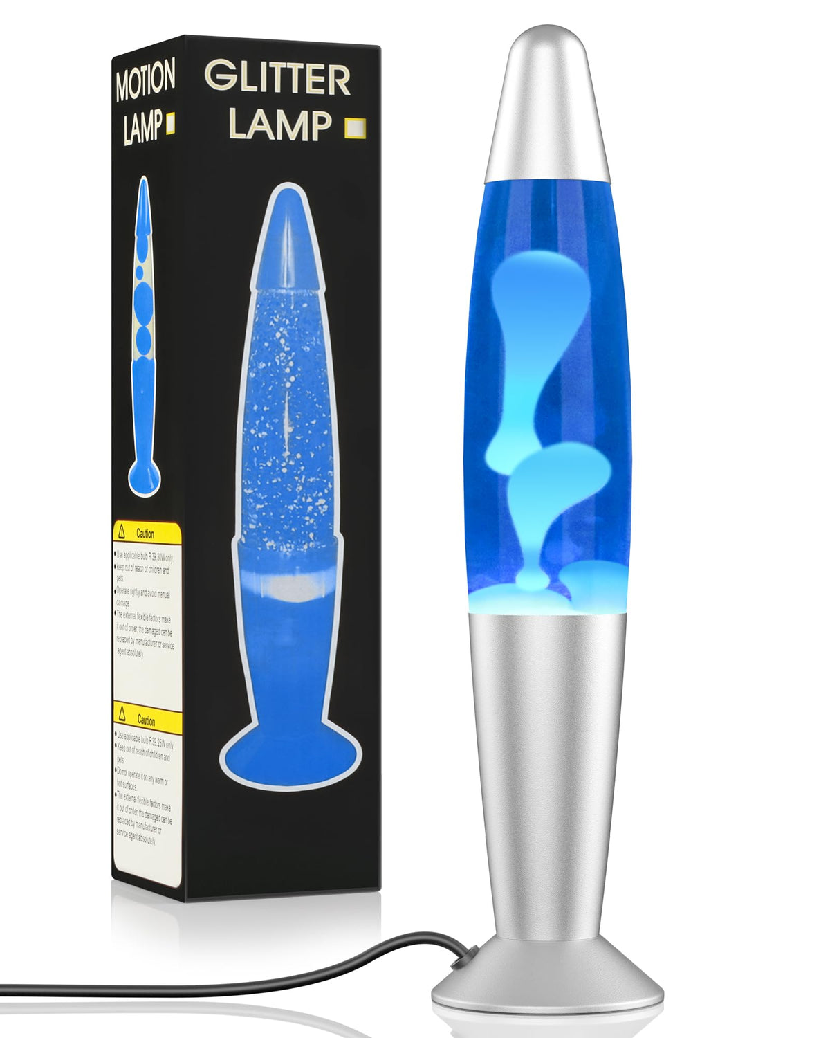 Eadaiylon Blue LED Motion Lamp for Adults and Kids, Liquid Motion Lamps with White Wax Flows, Night Light Home Room Decor, Gifts for Women and Girls