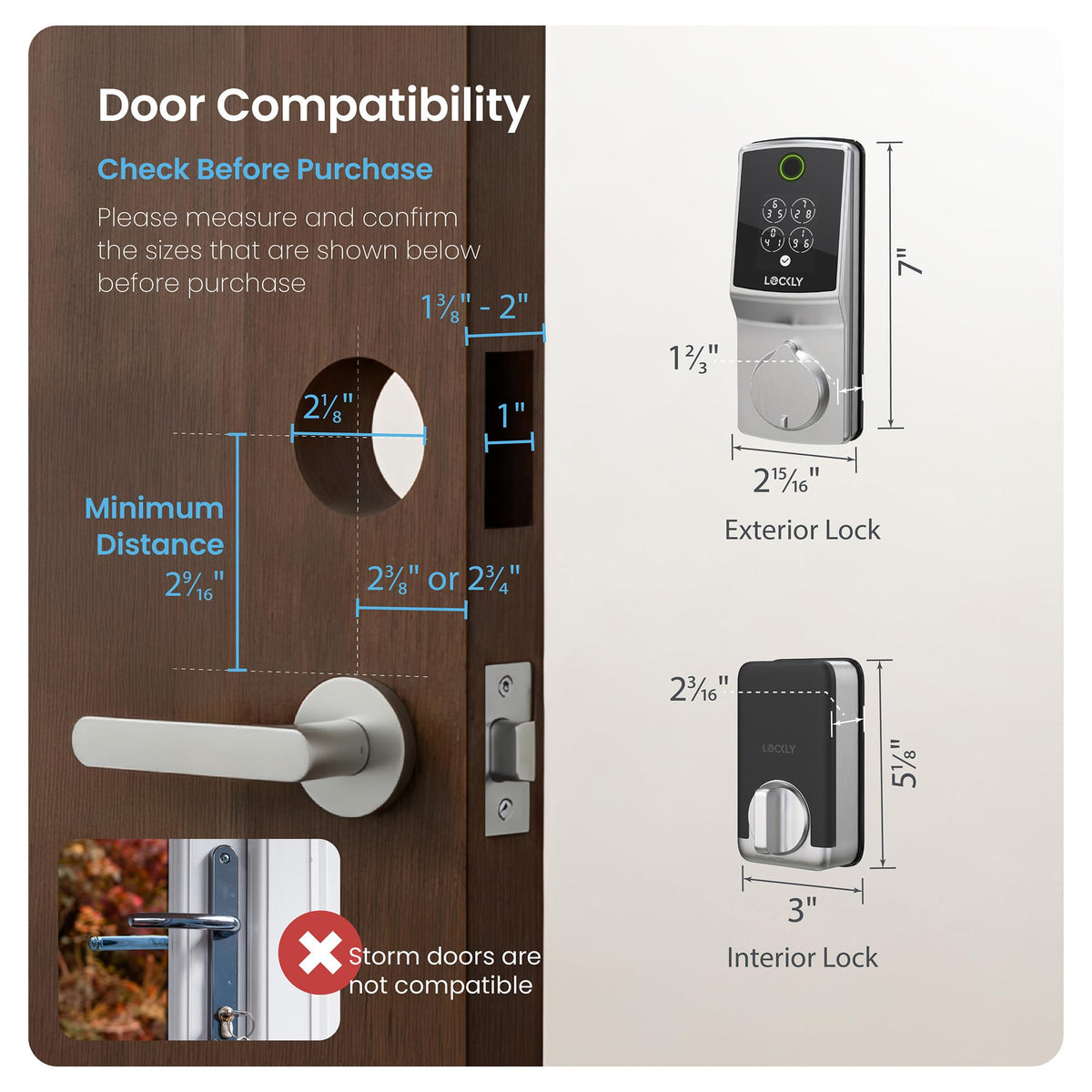 Lockly Secure Pro (Latest Version), Smart Lock with Built-in Wi-Fi, New-Gen Fingerprint Door Lock, Keyless Entry Deadbolt, PIN Genie Keypad, Auto Lock, App Remote Control, Easy Installation
