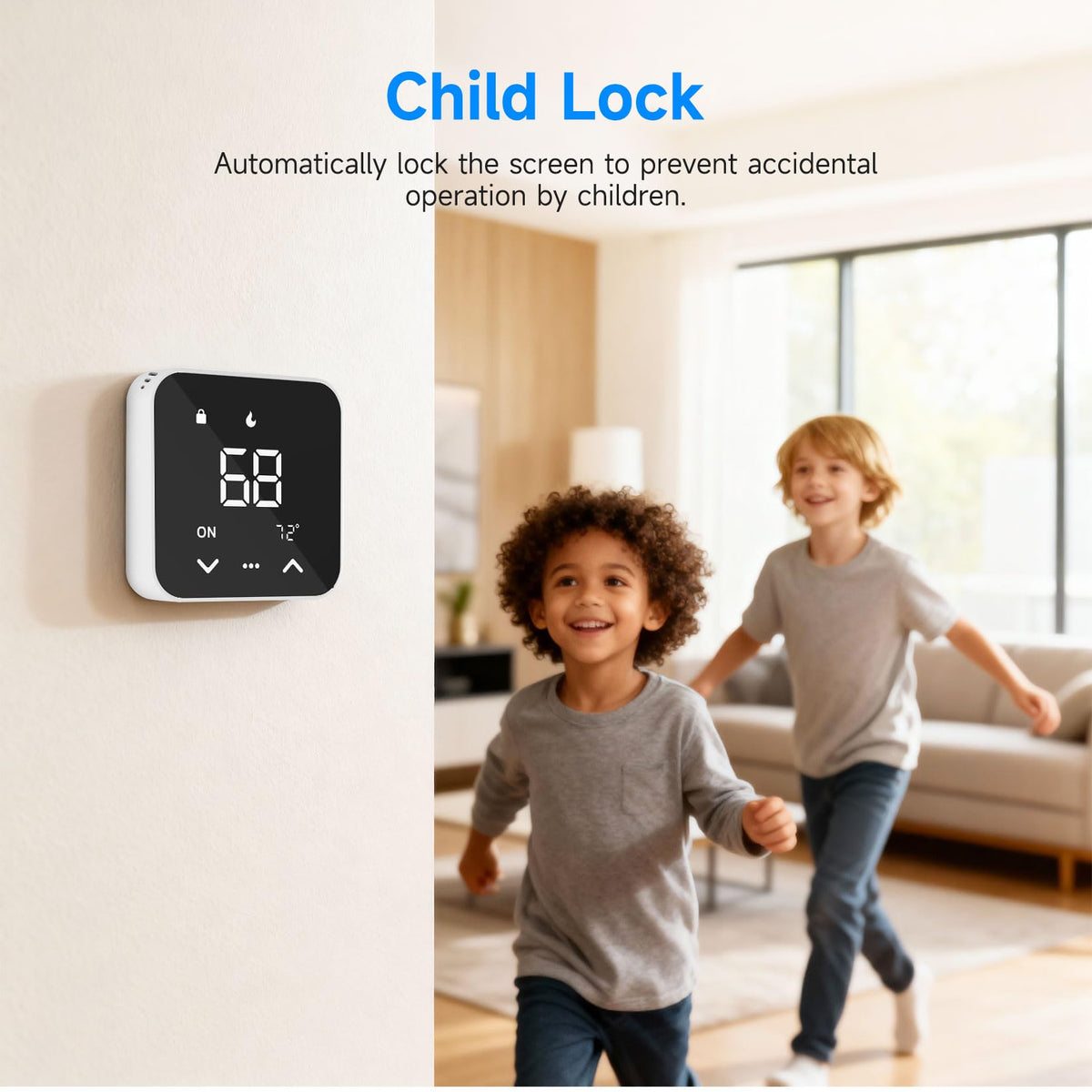 Smart Thermostats for Home, WiFi Thermostats Compatible with Alexa and Google Assistant,7day x 8period Programmable Control Tuya/Smart Life, Energy Saving, C-Wire Require (Black)