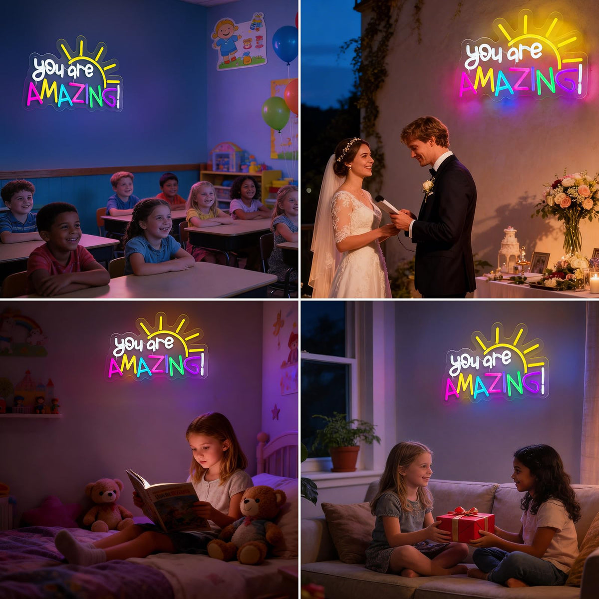 AOOWSDX You Are Amazing Neon Sign,Classroom Neon Signs for Wall Decor,Teacher Appreciation Gifts,Room Decor for Teen Girls Light up Sign for Bedroom Home Bar Nursery Wedding Birthday Party Gifts