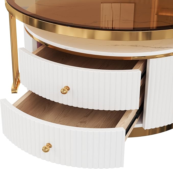 Merax 2-Piece Round Nesting Coffee Table Set