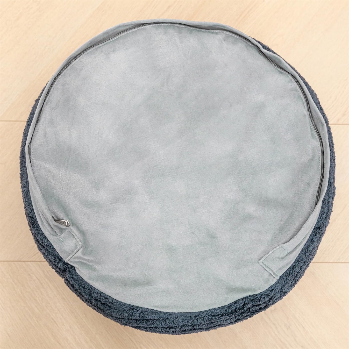 Poofieotto Unstuffed Pouf Ottoman Cover Handmade Footstool Ottoman Storage Solution Floor Pouf Footrest Cushion 20 Diameterx12Height Inches for Living Room Wedding Bedroom Gray No Filler
