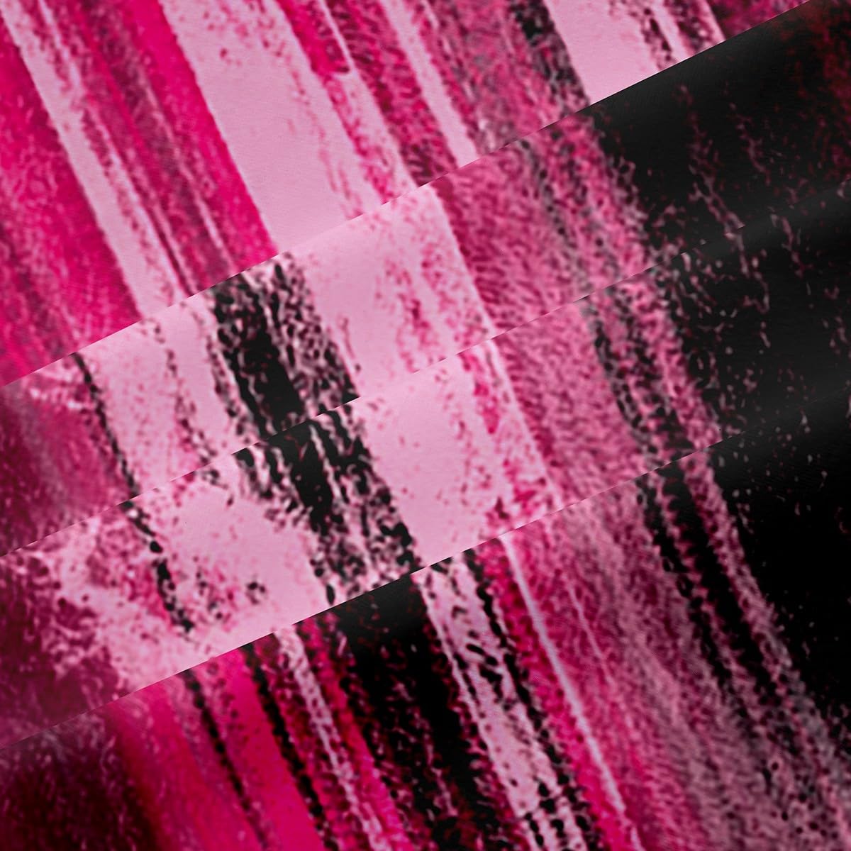 Feelyou Modern Abstract Art Curtains for Bedroom Living Room Abstract Blackout Darkening Drapes Hot Pink Black Window Treatments, 2 Panels 38 x 45 Inch Luxury Room Decor