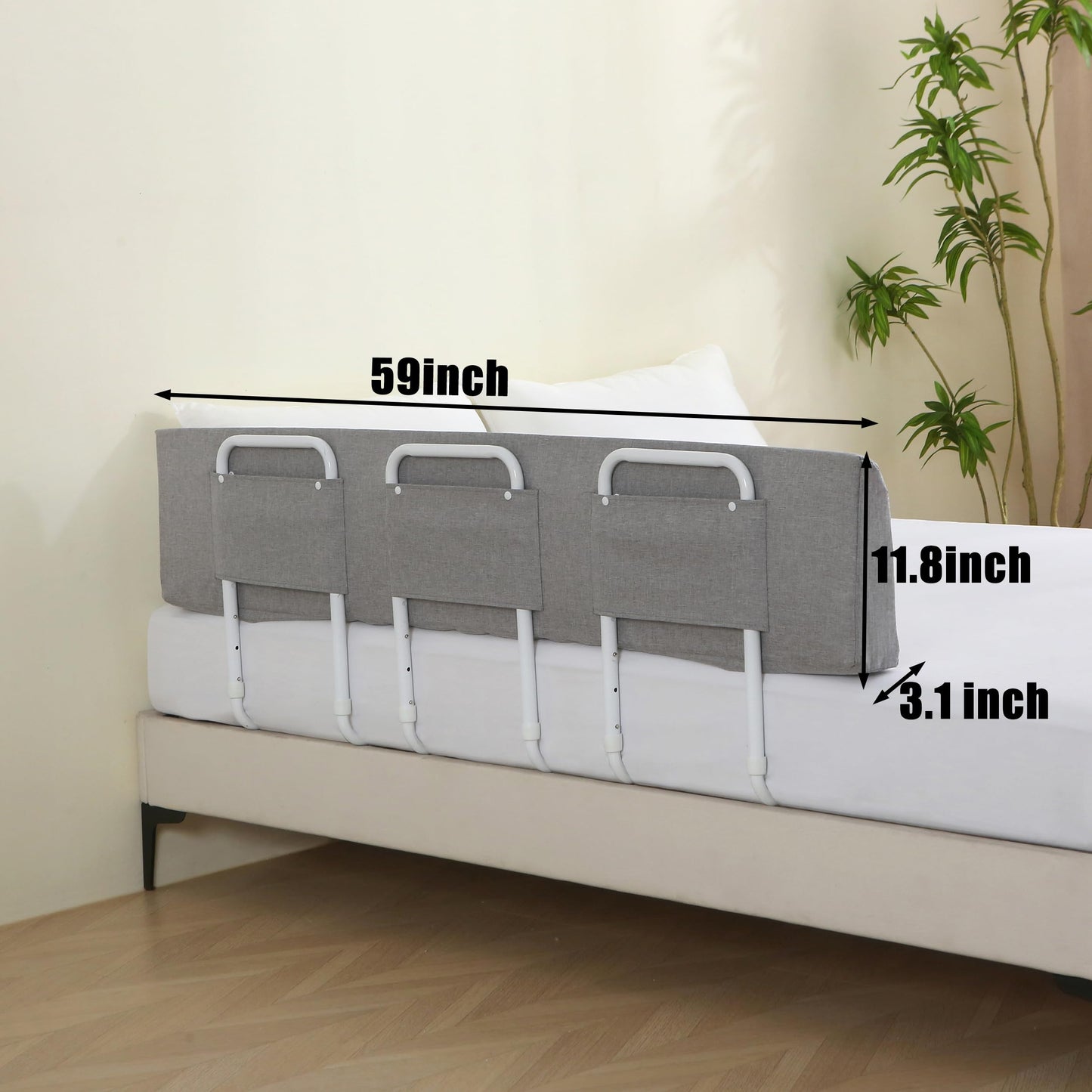 WYBITNY Bed Guard Rail for Toddlers, 59inch Foam Padded Side Rail for Queen King Twin Full Size Bed, Bedrail for Toddler, Bed Railing