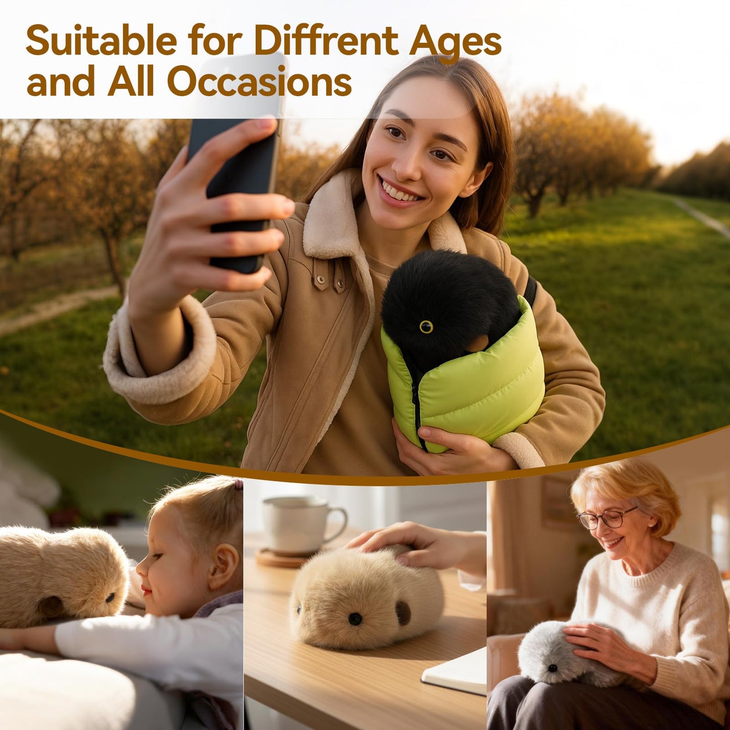 cupboo Interactive AI Plush Companion Pet– Privacy Safe Soft Huggable Intelligence Emotional Support Robot Pets, Anxiety Relief Desk Robots| Ideal Toy Gift for Kids,Teens,Adults,Seniors(Beige)