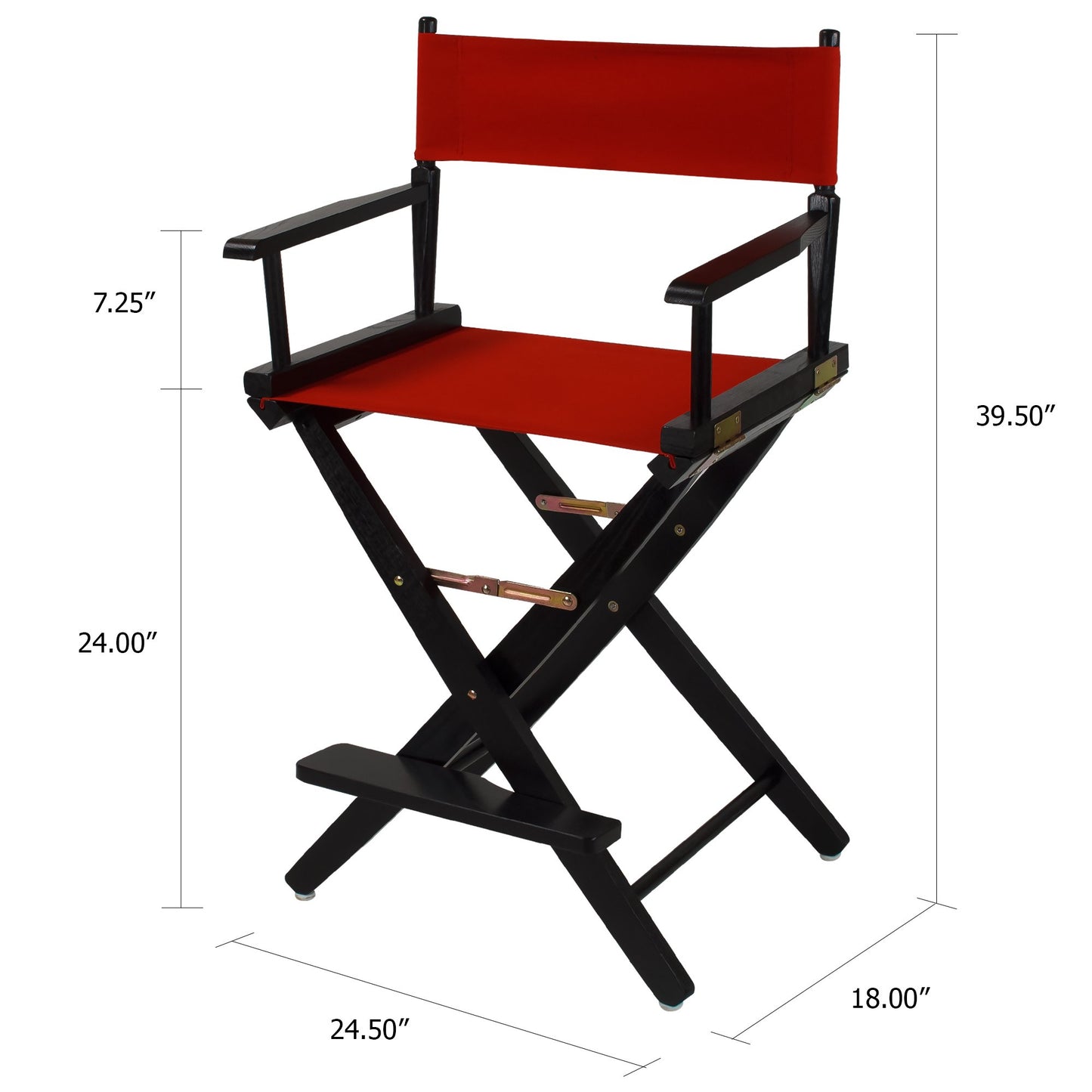 American Trails Extra-Wide Premium 24" Director's Chair Black Frame with Red Canvas, Counter Height